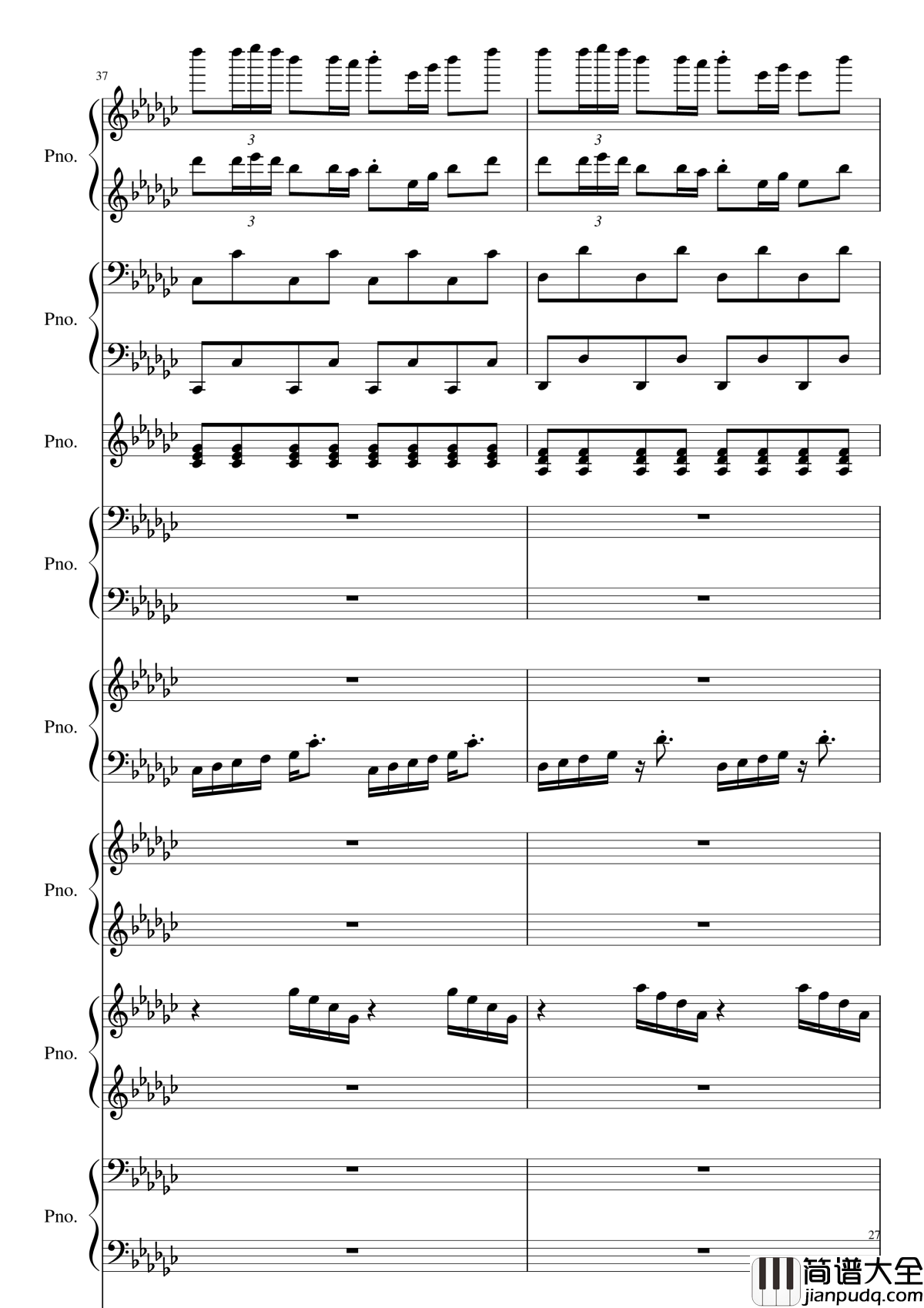 Bad_Apple!!!钢琴谱_黑化