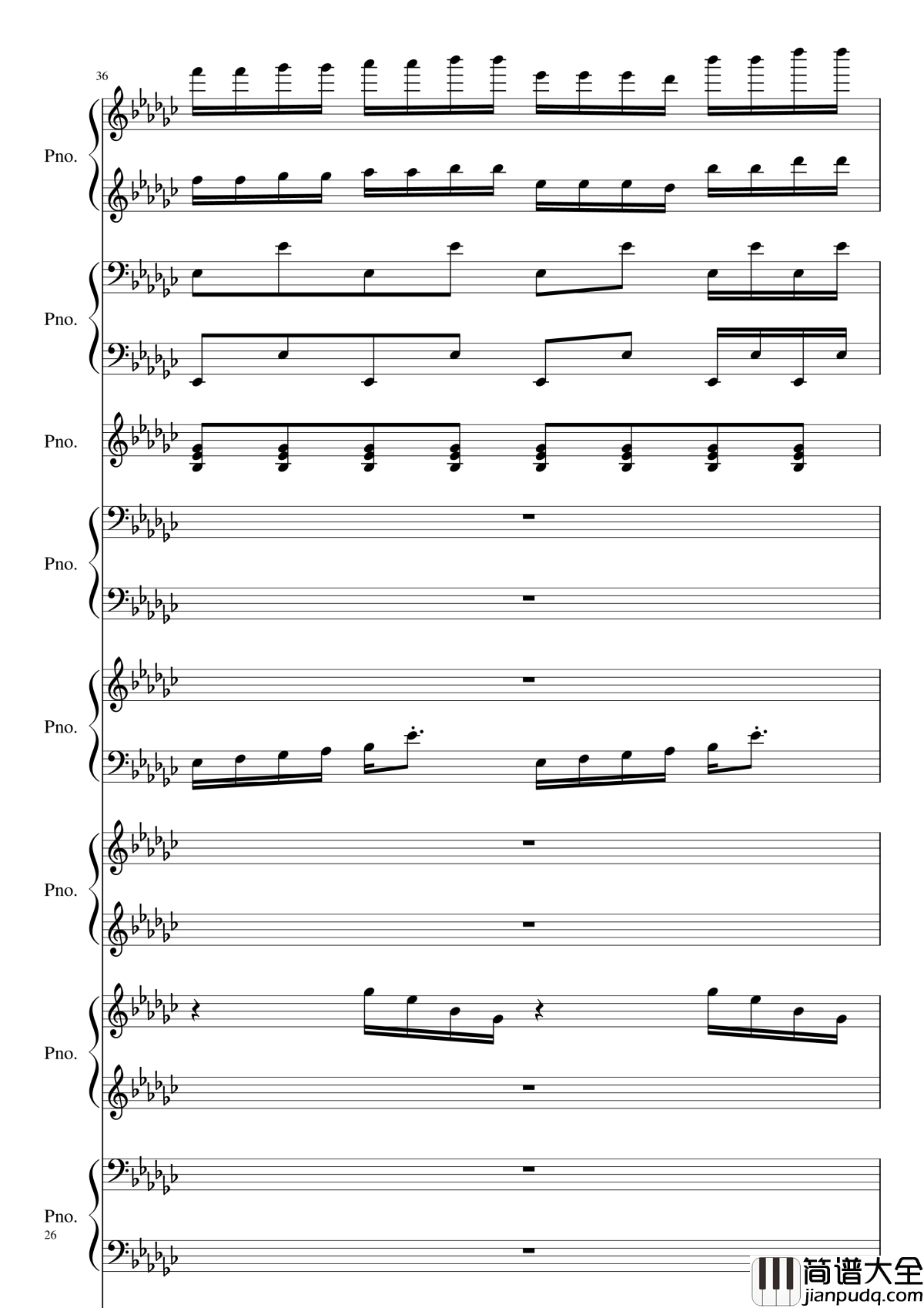 Bad_Apple!!!钢琴谱_黑化