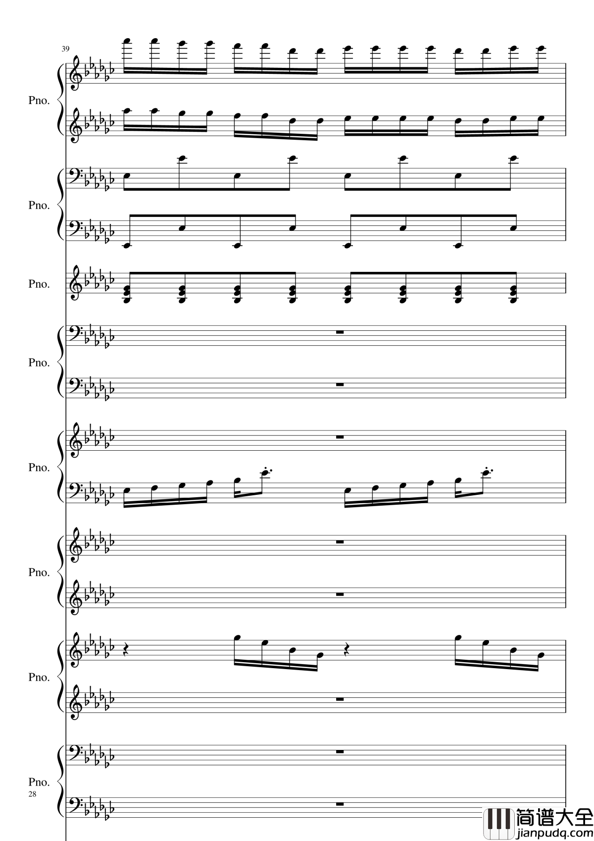 Bad_Apple!!!钢琴谱_黑化