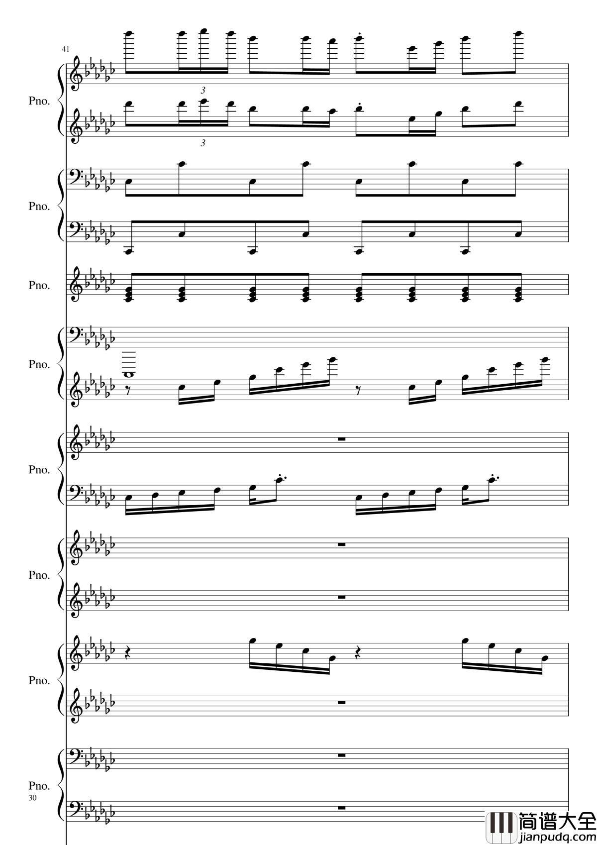 Bad_Apple!!!钢琴谱_黑化