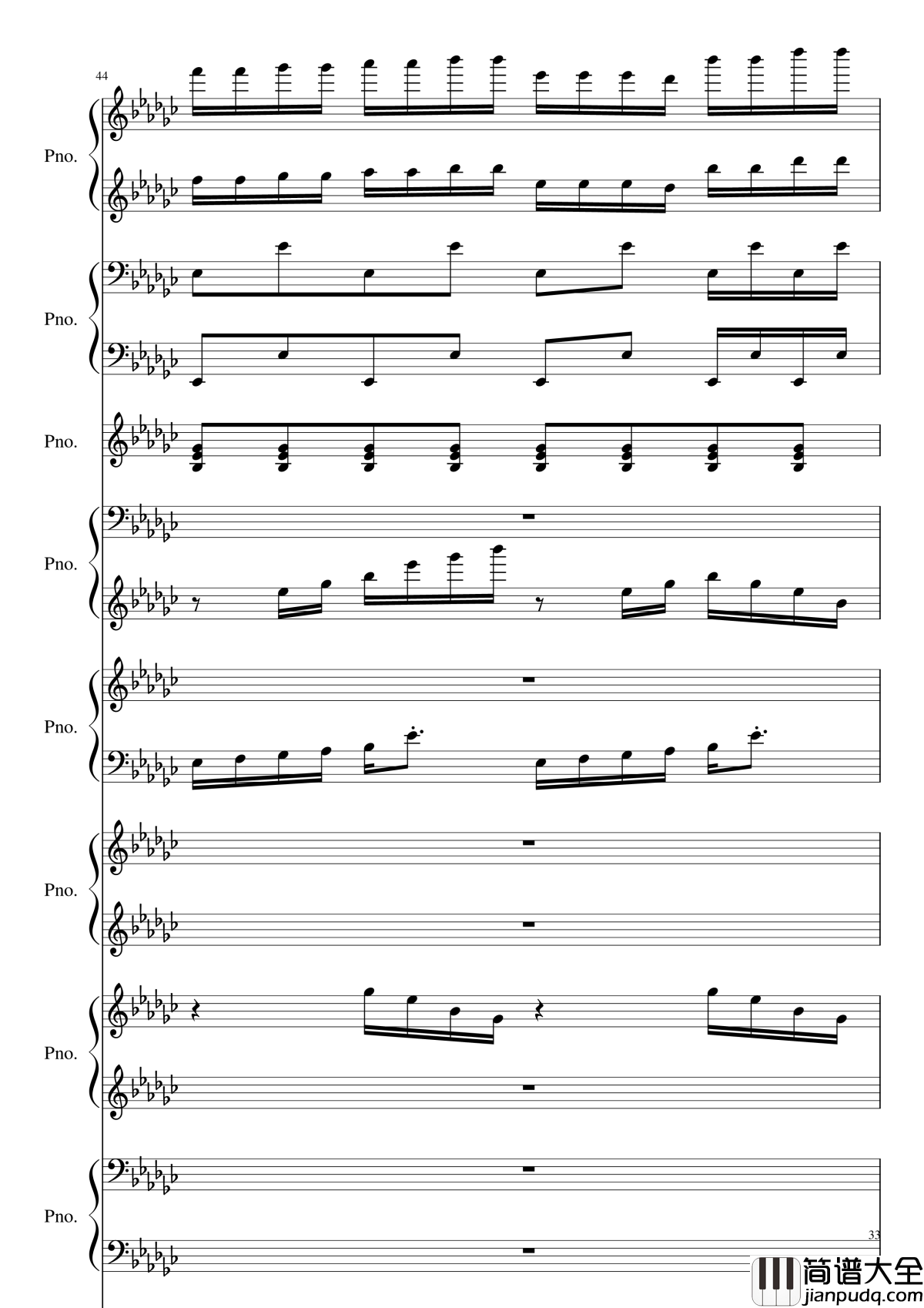 Bad_Apple!!!钢琴谱_黑化