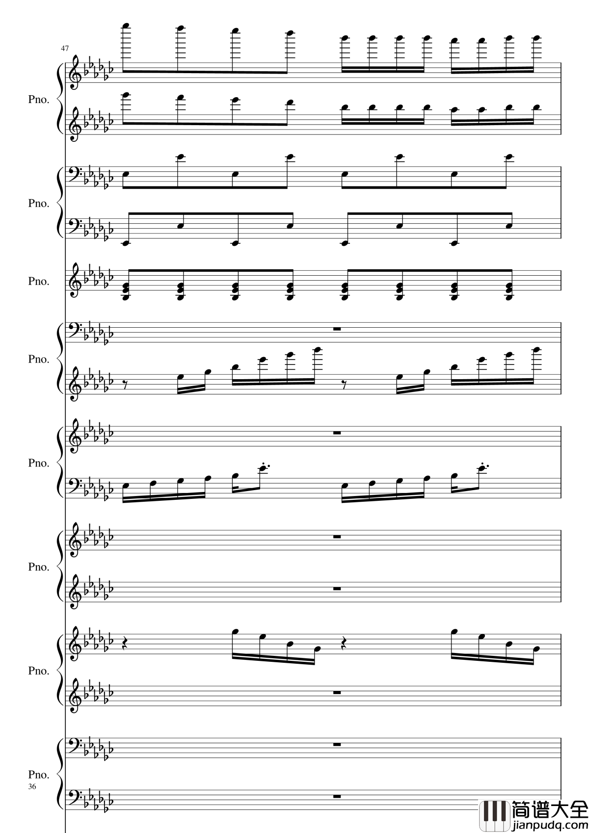 Bad_Apple!!!钢琴谱_黑化