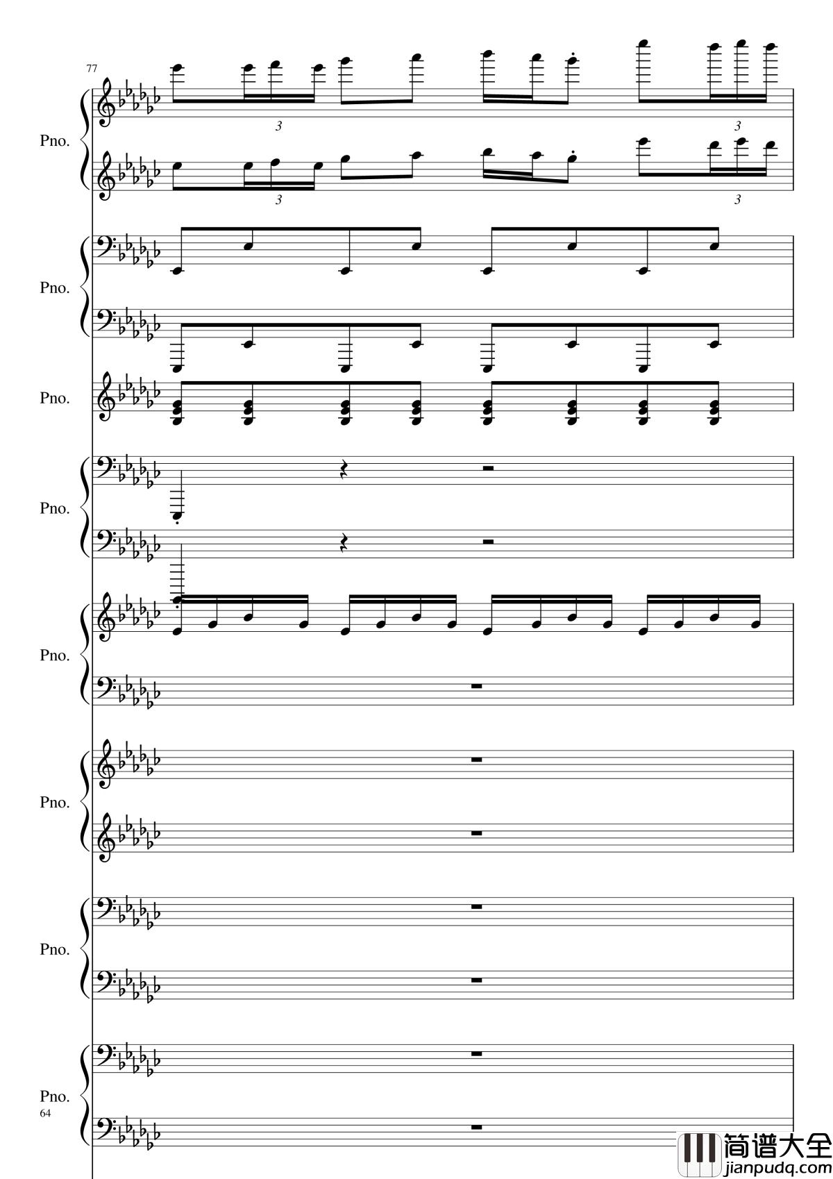 Bad_Apple!!!钢琴谱_黑化