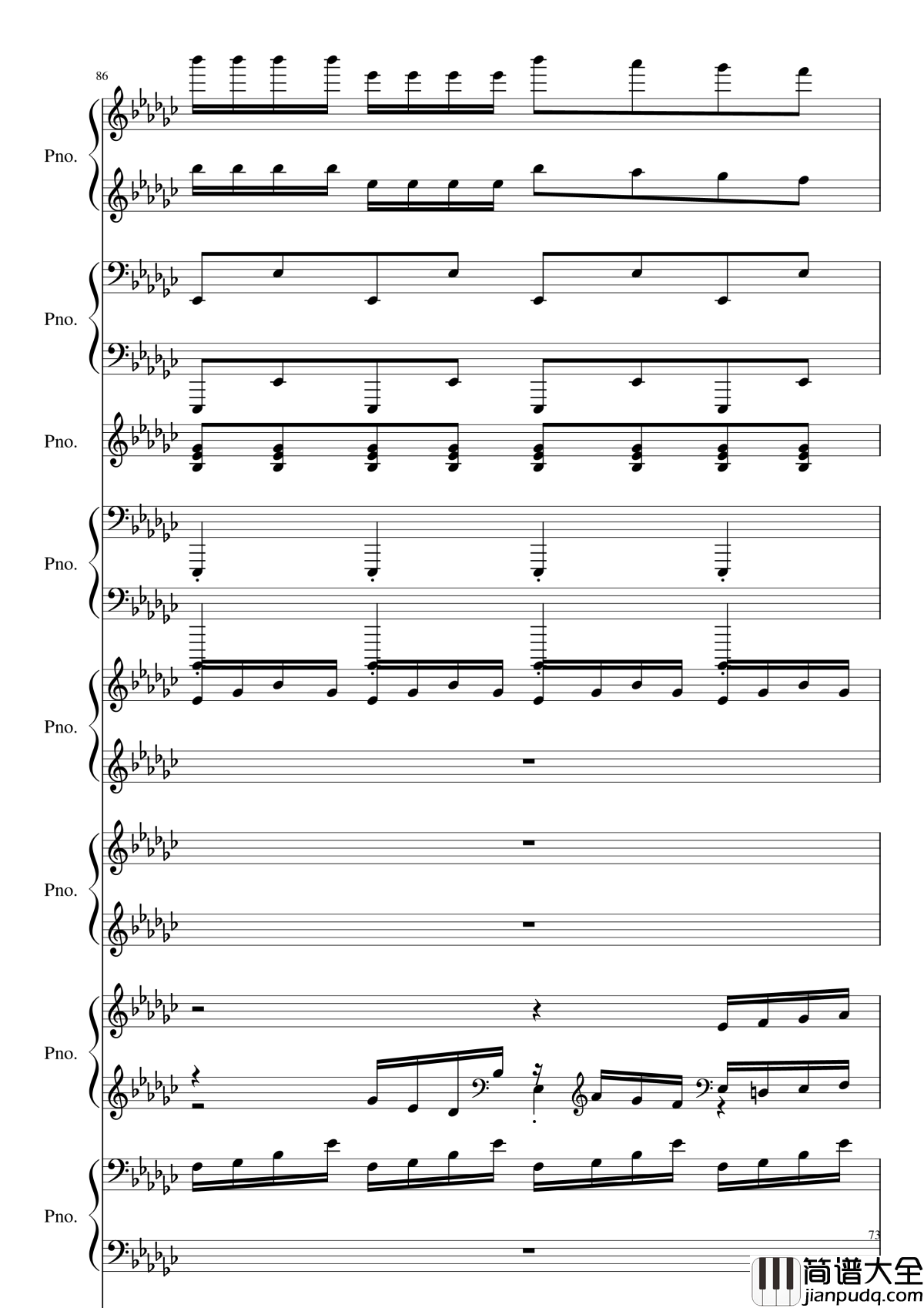 Bad_Apple!!!钢琴谱_黑化