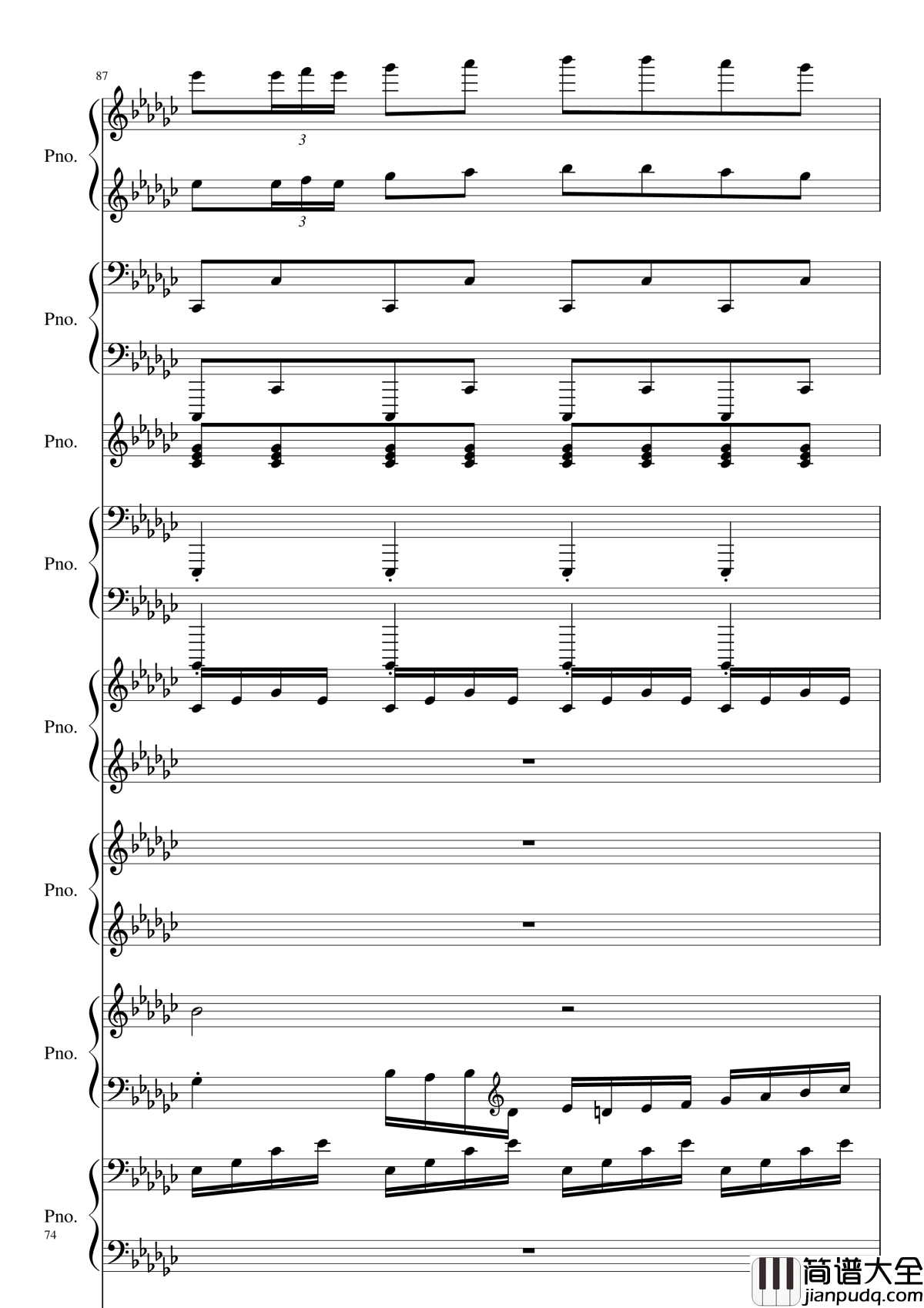 Bad_Apple!!!钢琴谱_黑化