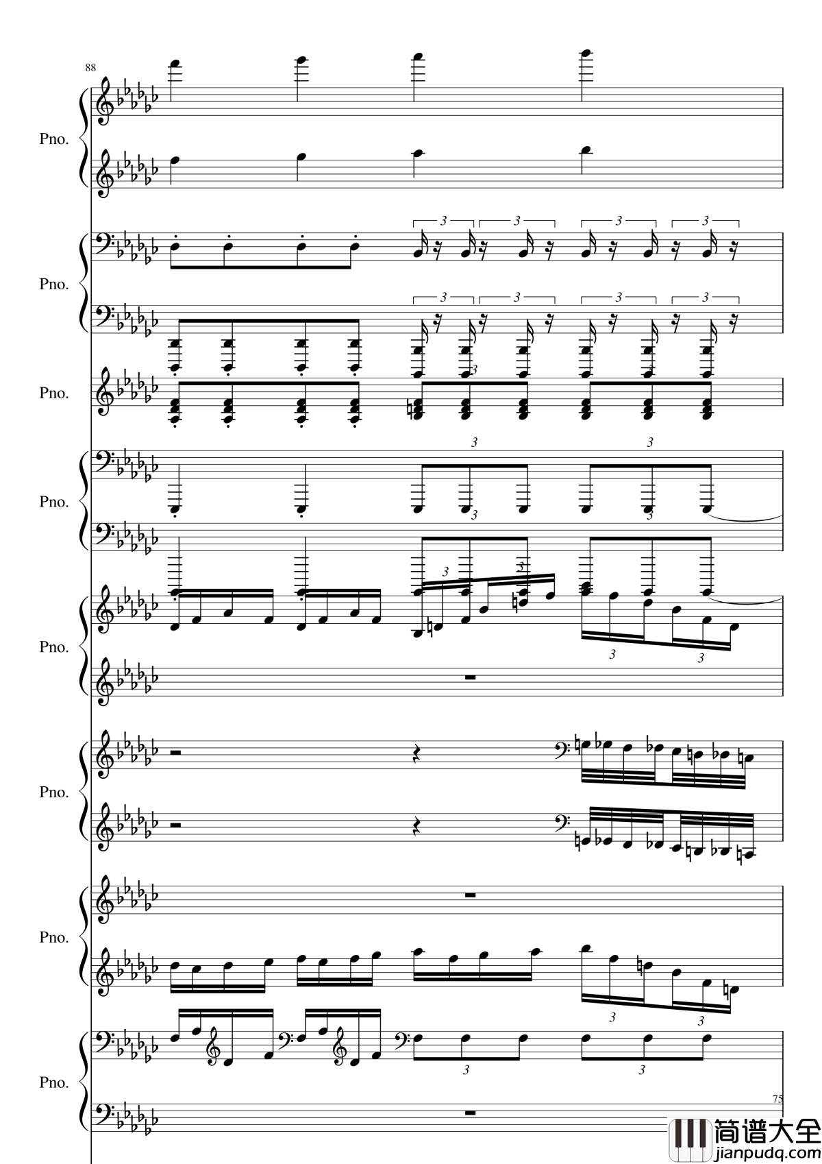 Bad_Apple!!!钢琴谱_黑化