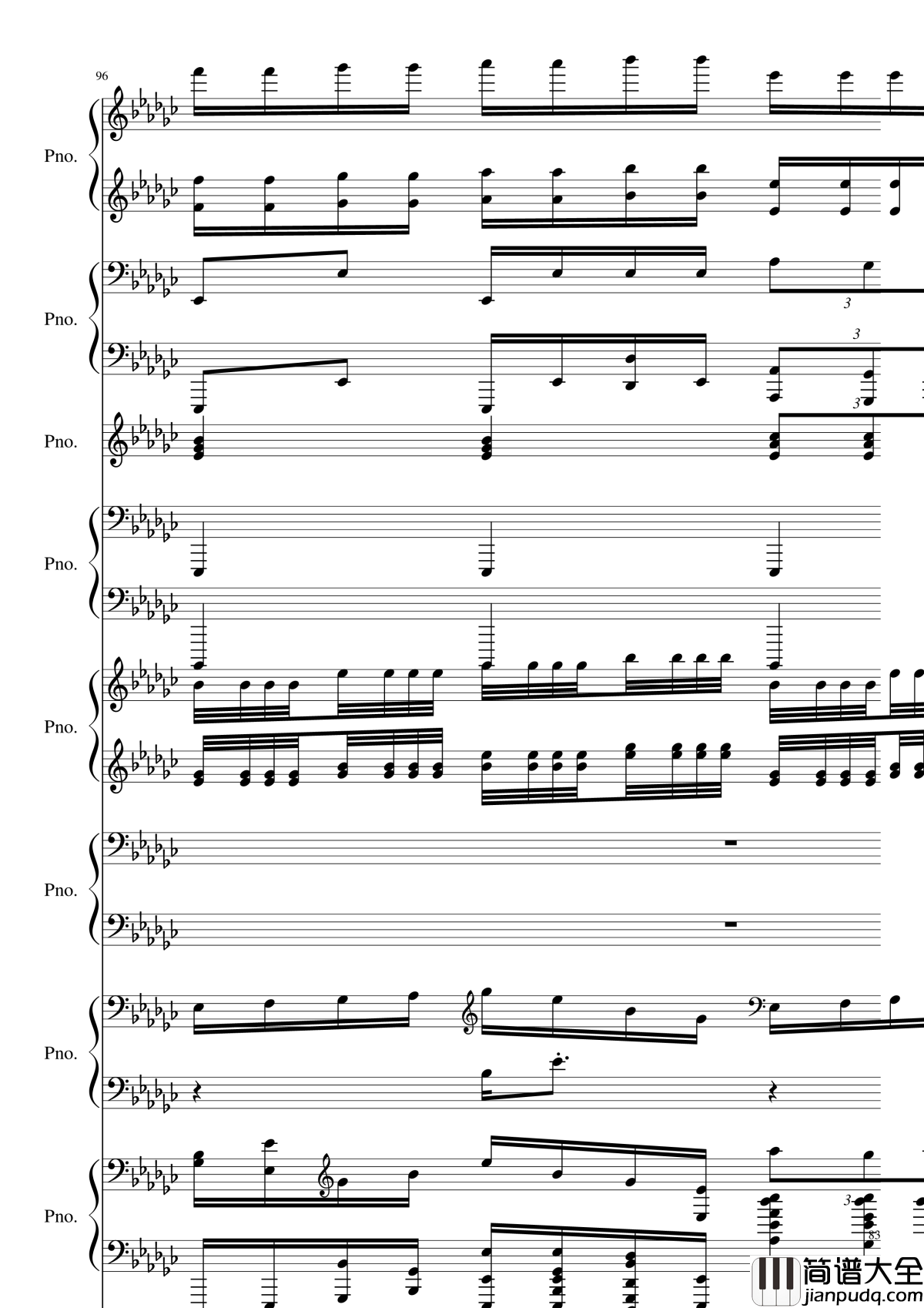 Bad_Apple!!!钢琴谱_黑化