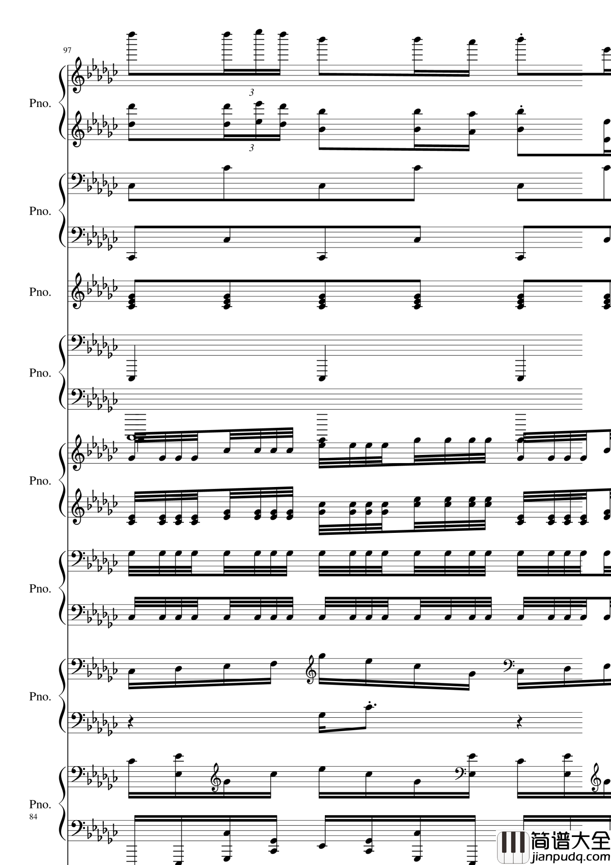 Bad_Apple!!!钢琴谱_黑化