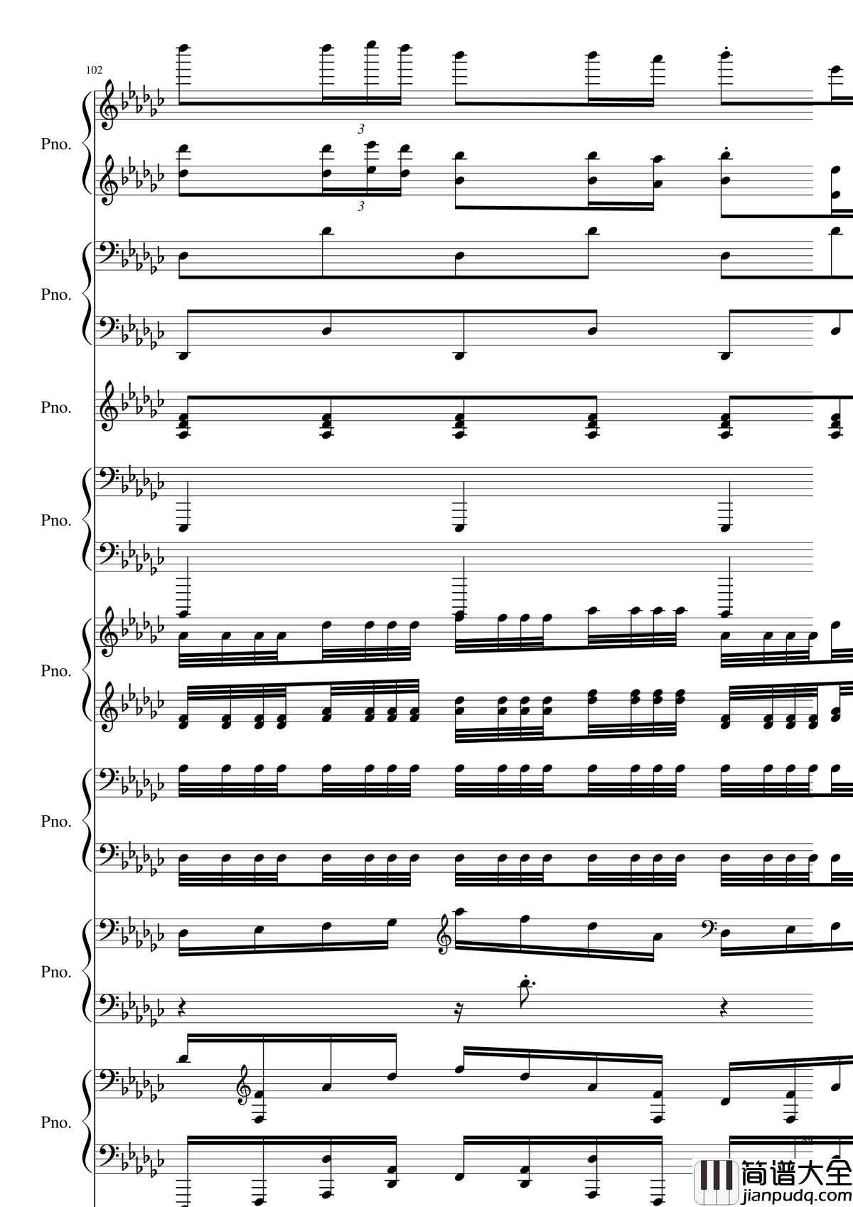 Bad_Apple!!!钢琴谱_黑化