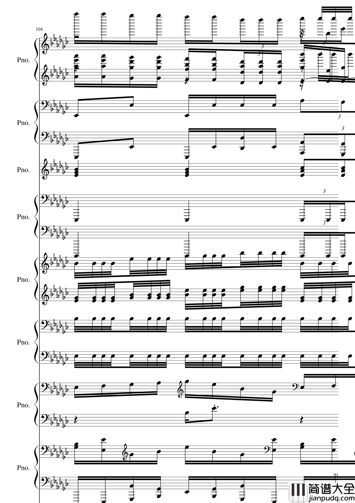 Bad_Apple!!!钢琴谱_黑化