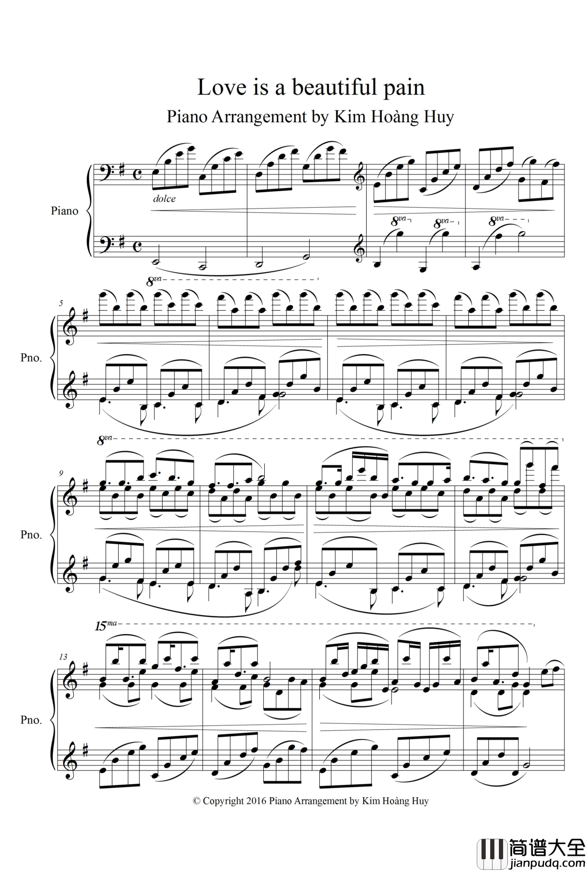 爱是一种美丽的痛苦钢琴谱_中村舞子