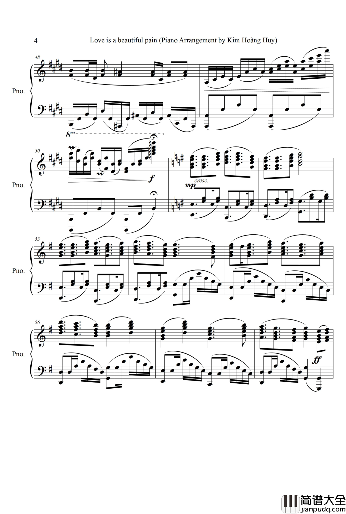 爱是一种美丽的痛苦钢琴谱_中村舞子