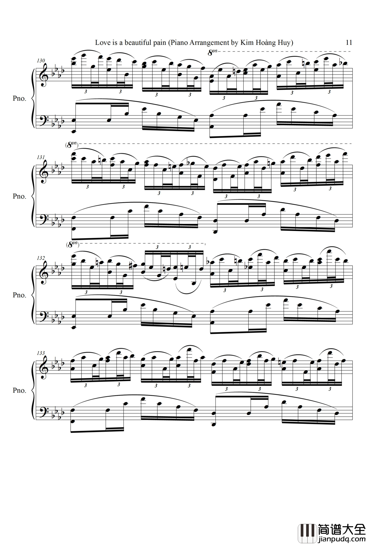 爱是一种美丽的痛苦钢琴谱_中村舞子