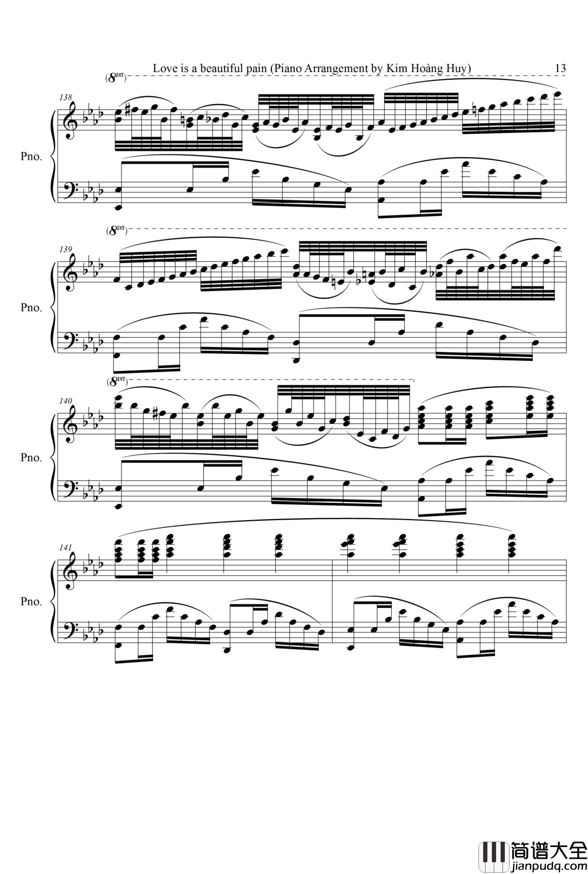 爱是一种美丽的痛苦钢琴谱_中村舞子