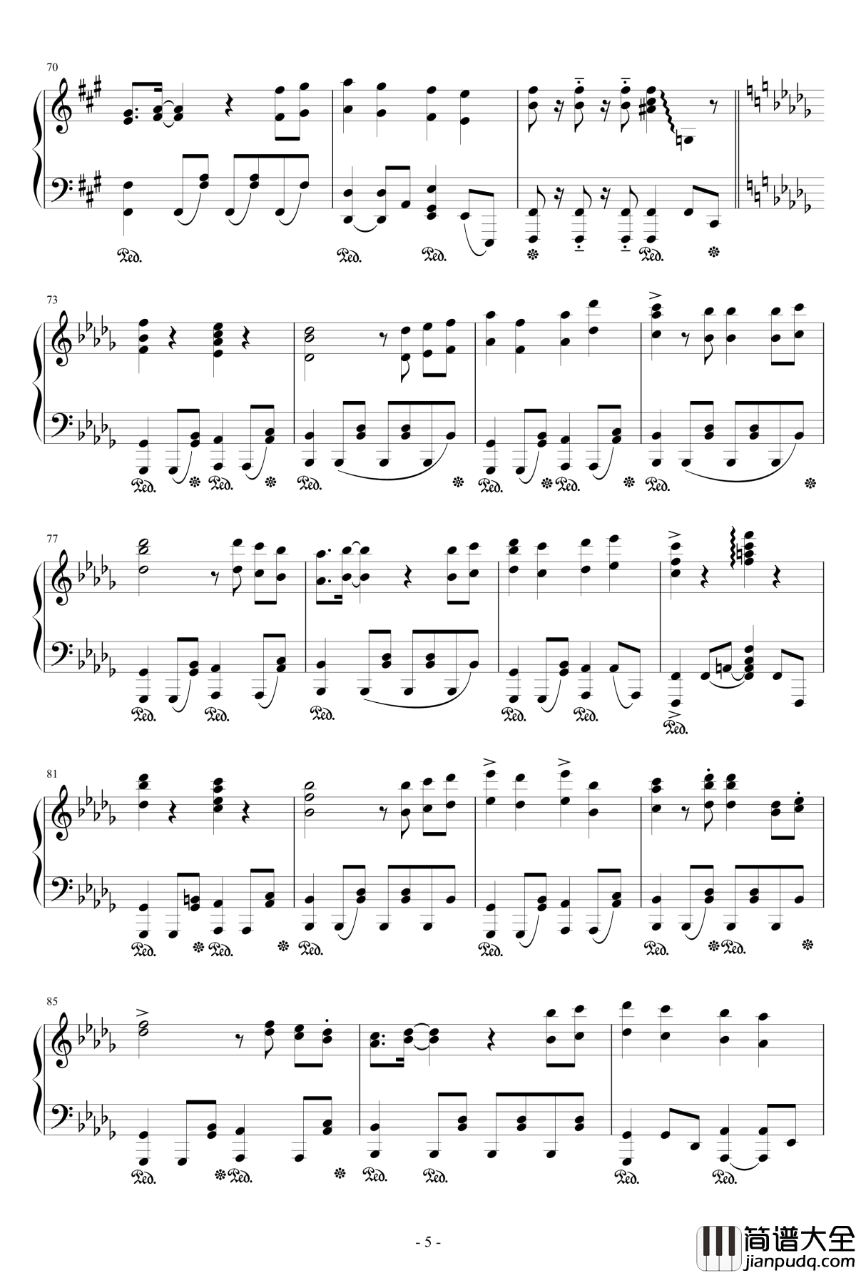 雅钢琴谱_魔法师之夜_触手猴_幻想游戏