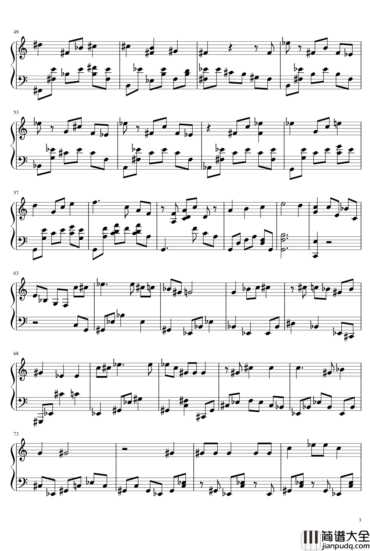 印地安之梦钢琴谱_钢琴块2