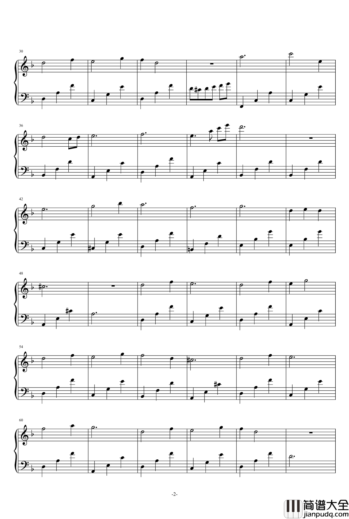 悲しい追憶钢琴谱_渡辺博也