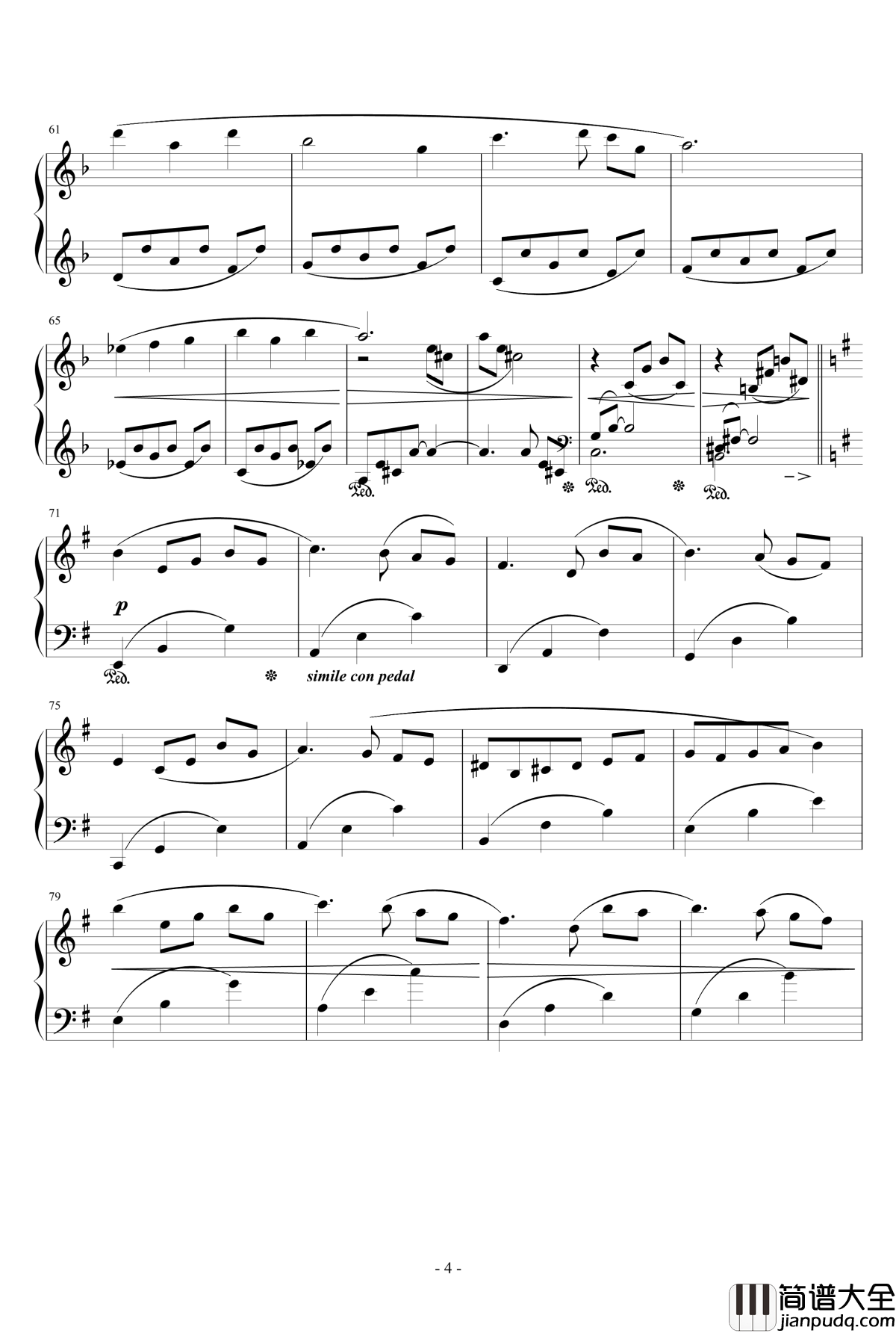 PROMENADE_DANS_LES_BOIS钢琴谱_克莱德曼