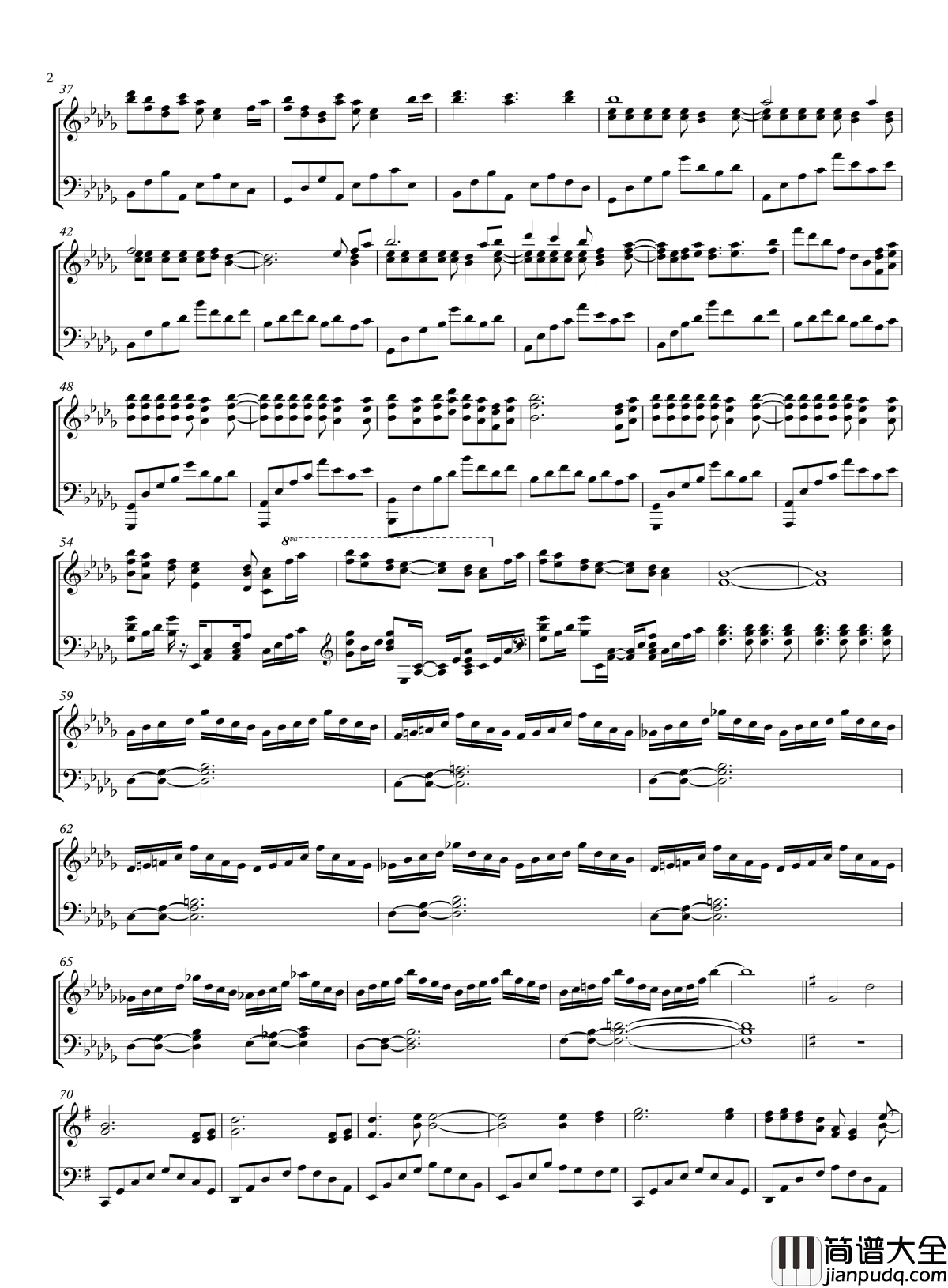 感情的摩天轮钢琴谱_东方星莲船_东方project