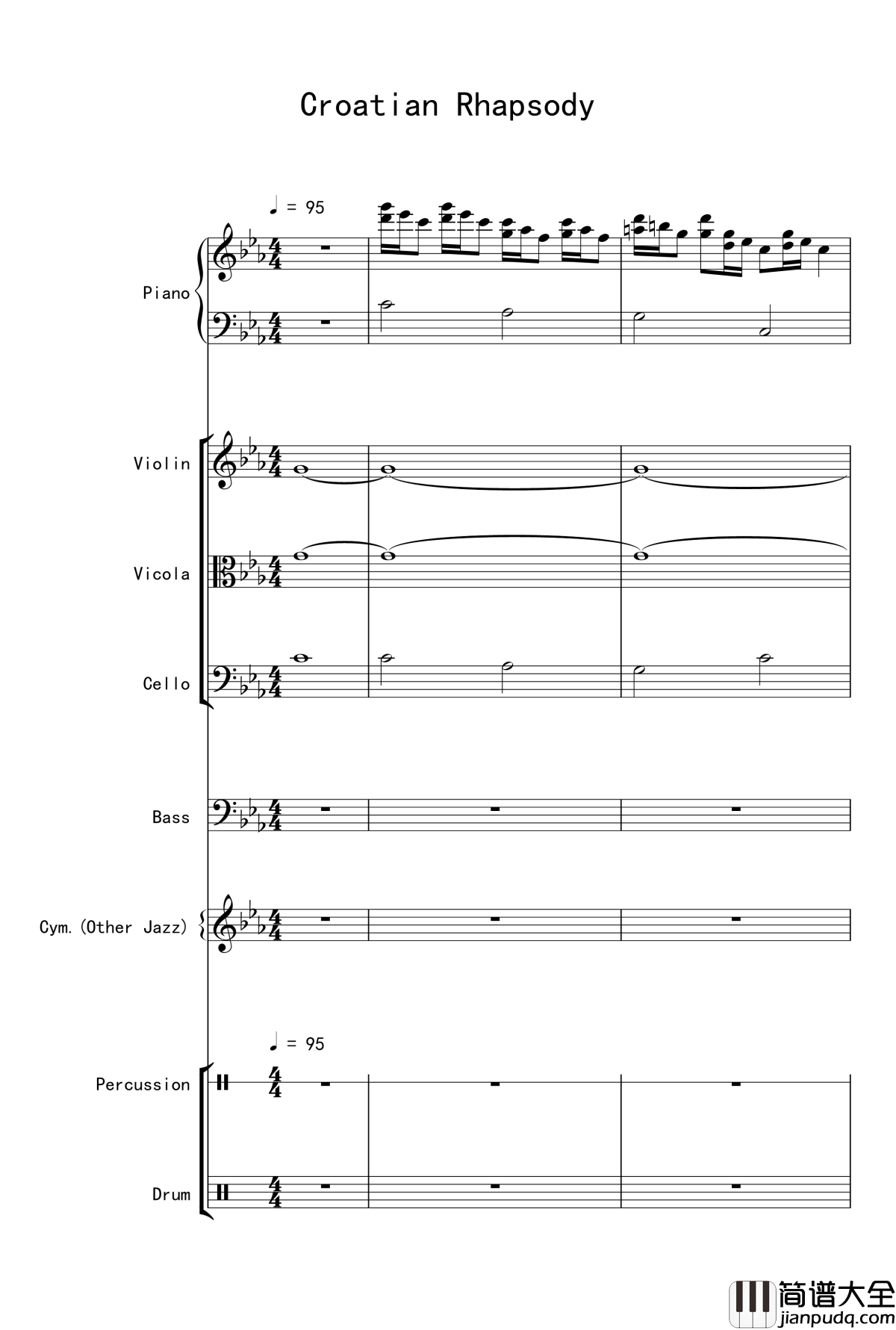 克罗地亚舞曲钢琴谱_Croatian_Rhapsody_马克西姆_Maksim·Mrvica