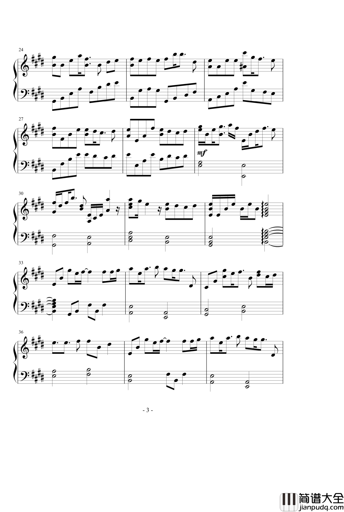 帰るから钢琴谱_[天降之物f_ED_]_天降之物