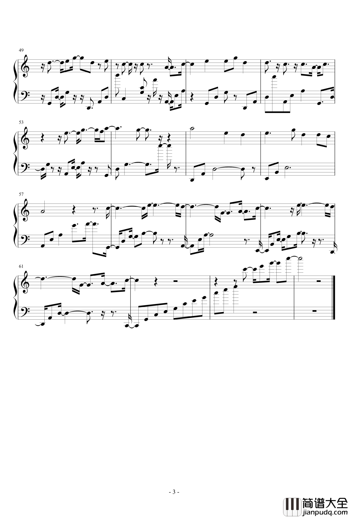 非我愿钢琴谱_洪宇辰