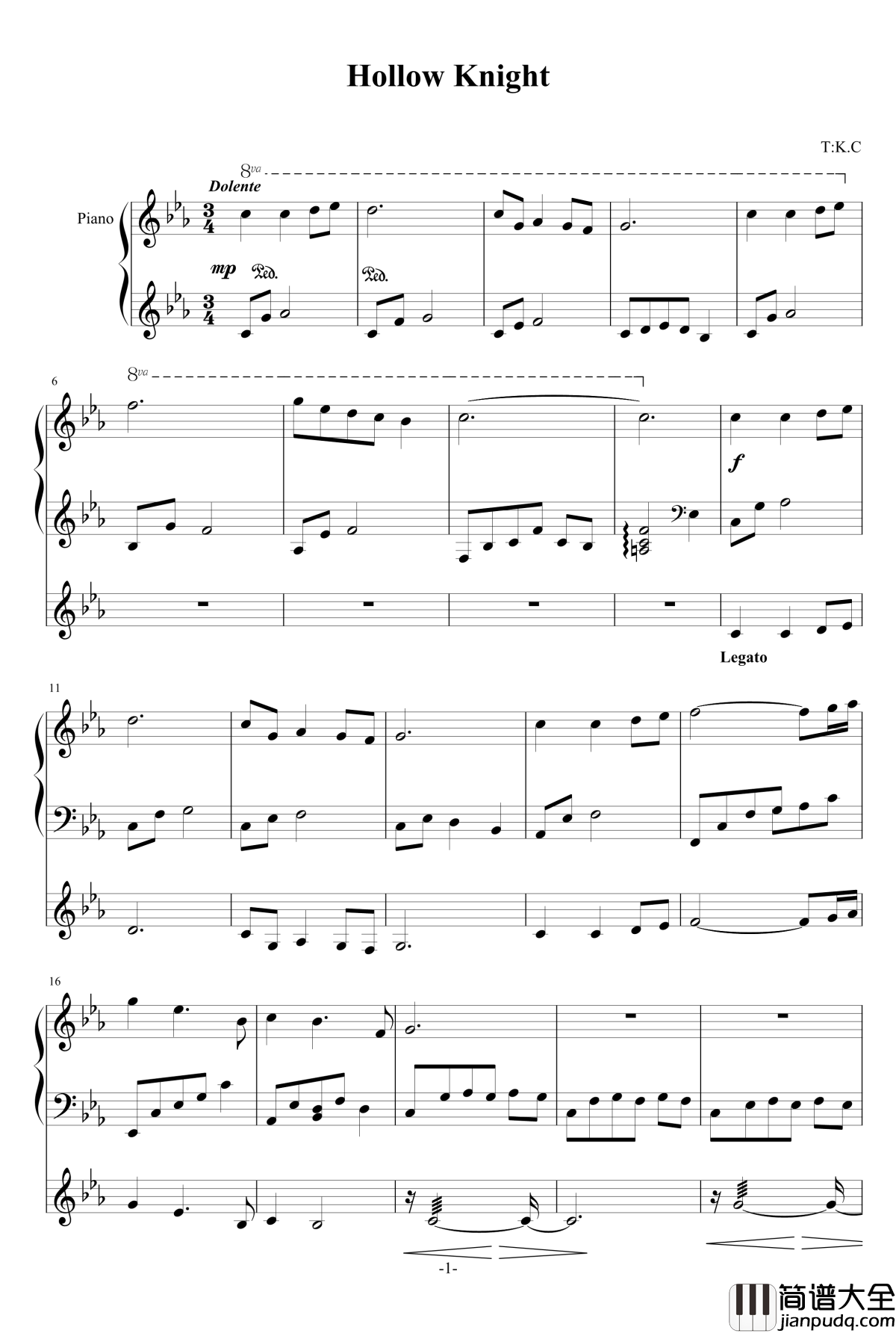 Hollow_Knight钢琴谱_Title