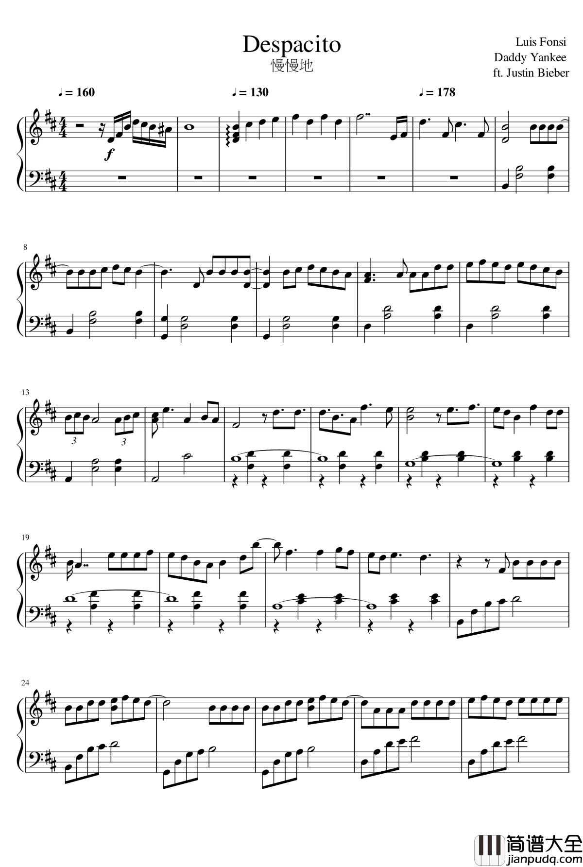 Despacito!!钢琴谱_Luis_Fonsi