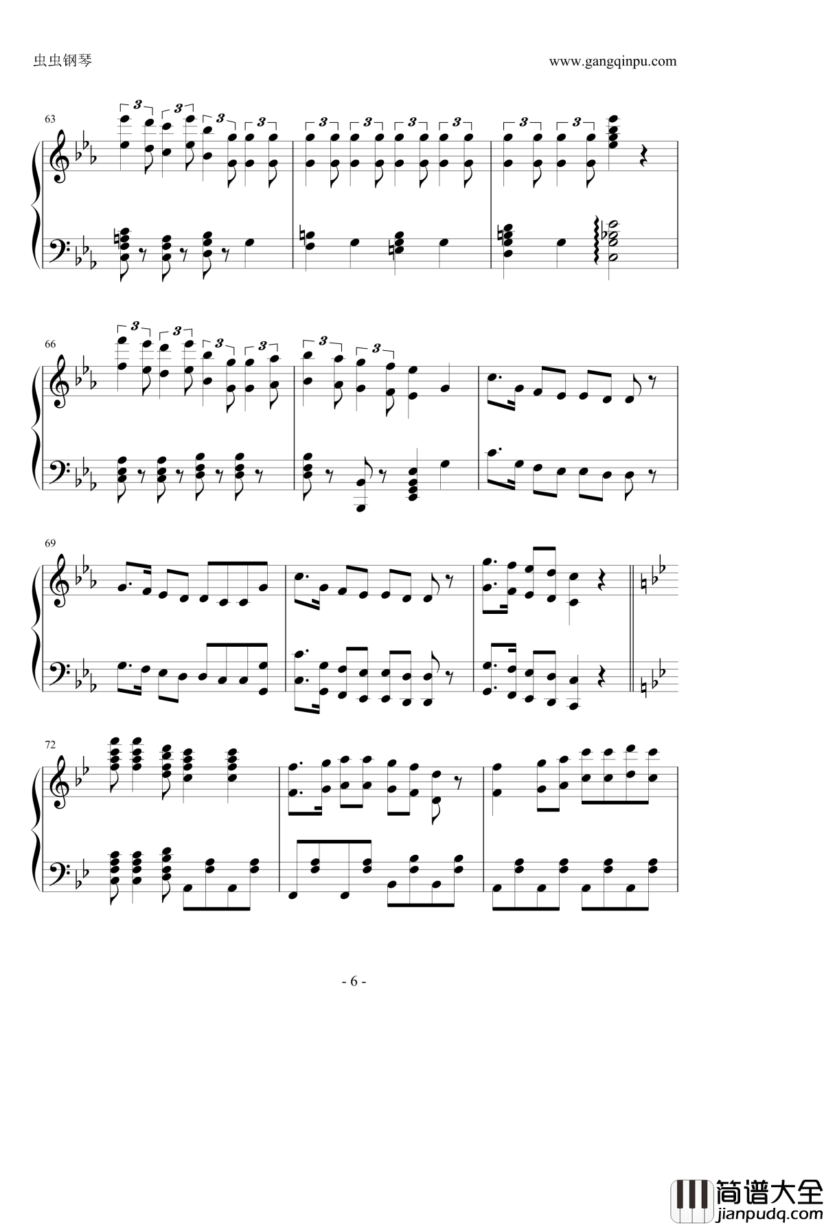 少女与战车剧场版BGM钢琴谱_学園十色です