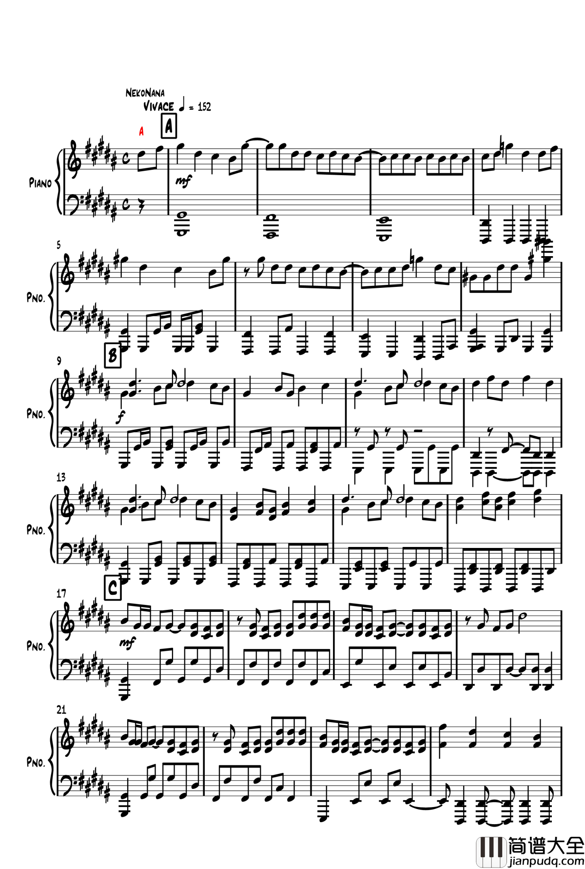 太陽系デスコ钢琴谱_初音未来