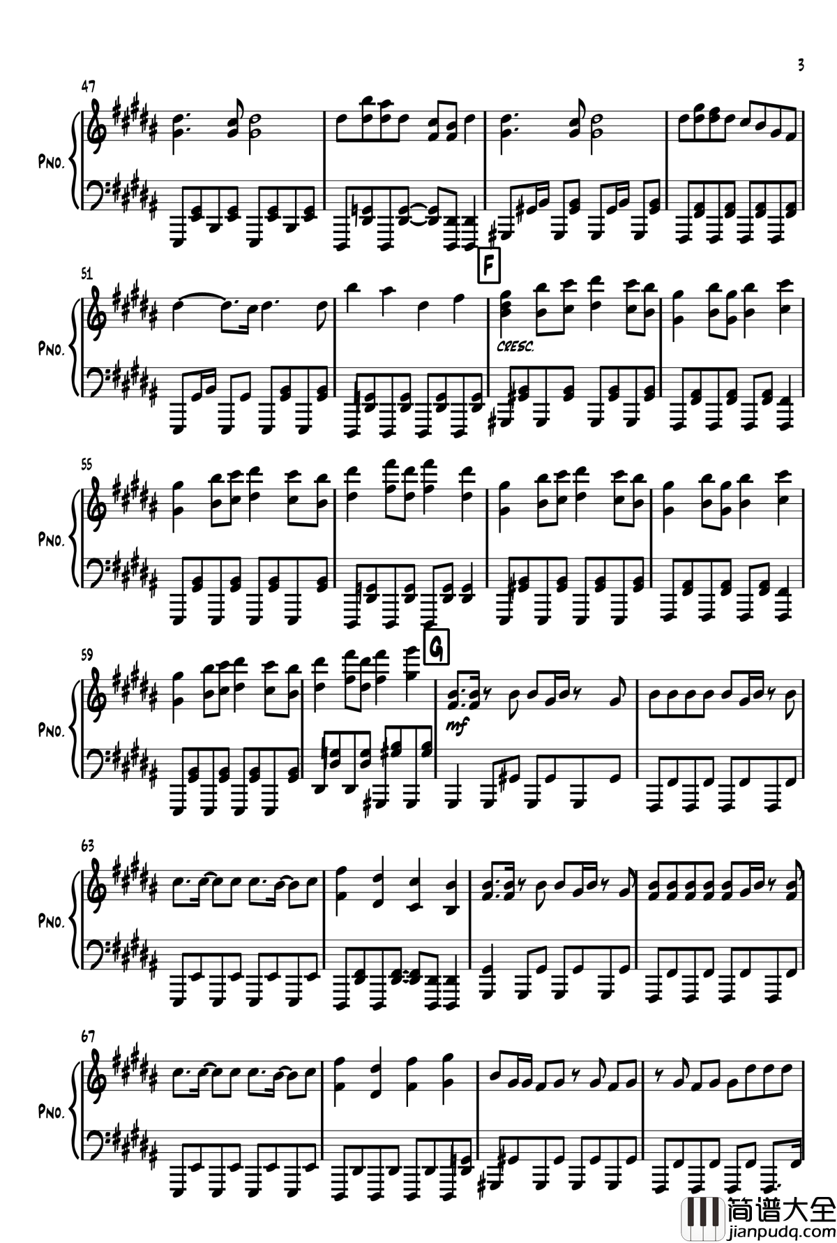 太陽系デスコ钢琴谱_初音未来