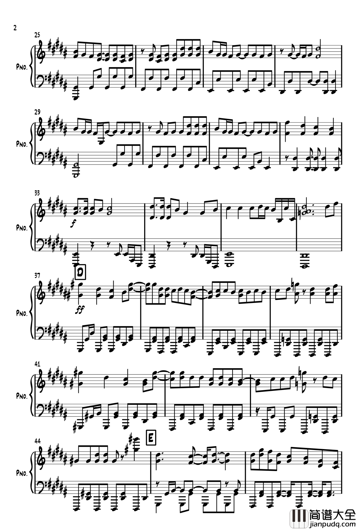 太陽系デスコ钢琴谱_初音未来