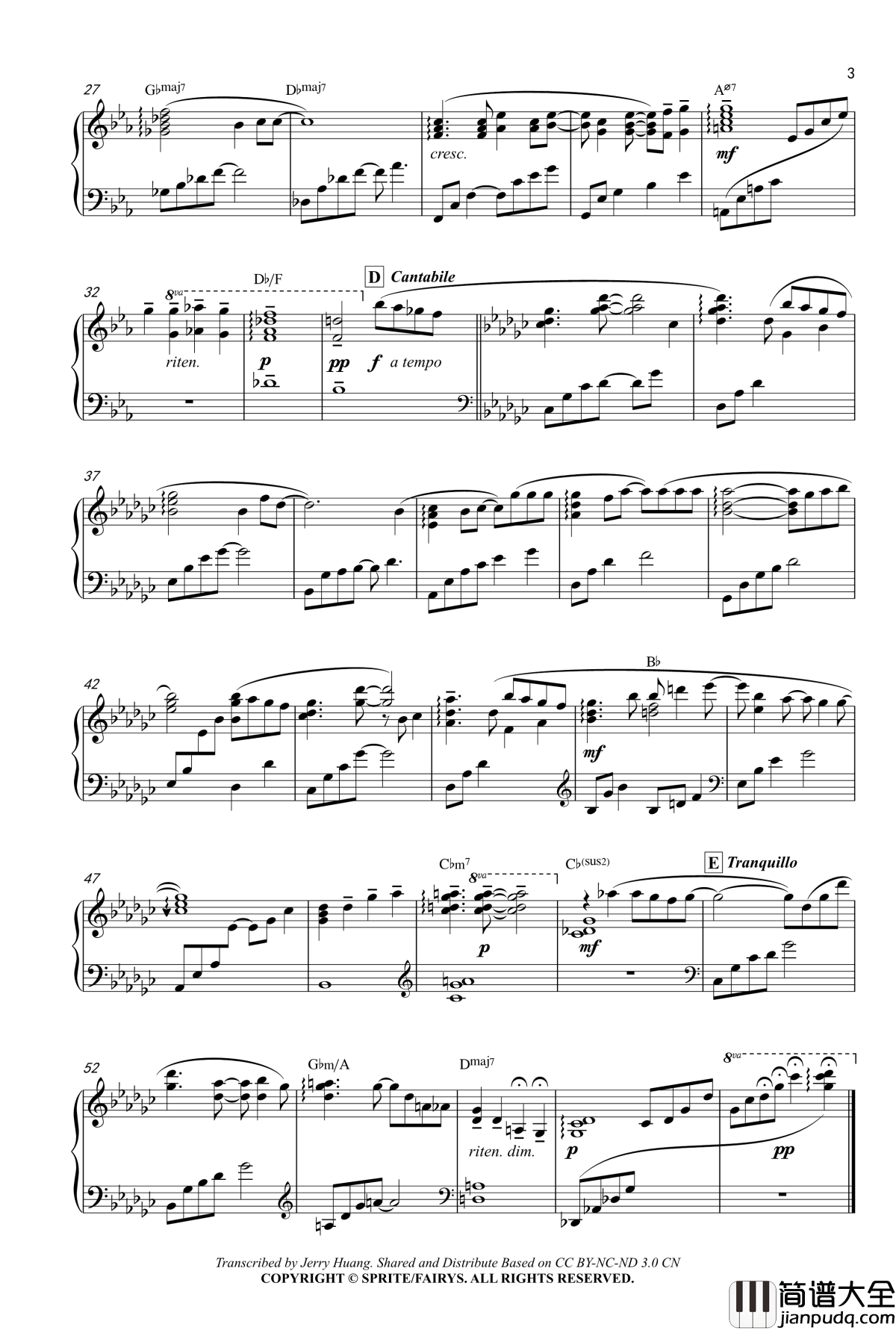 Wings_of_Courage_钢琴谱_ピアノアレンジ2_苍之彼方的四重奏OST