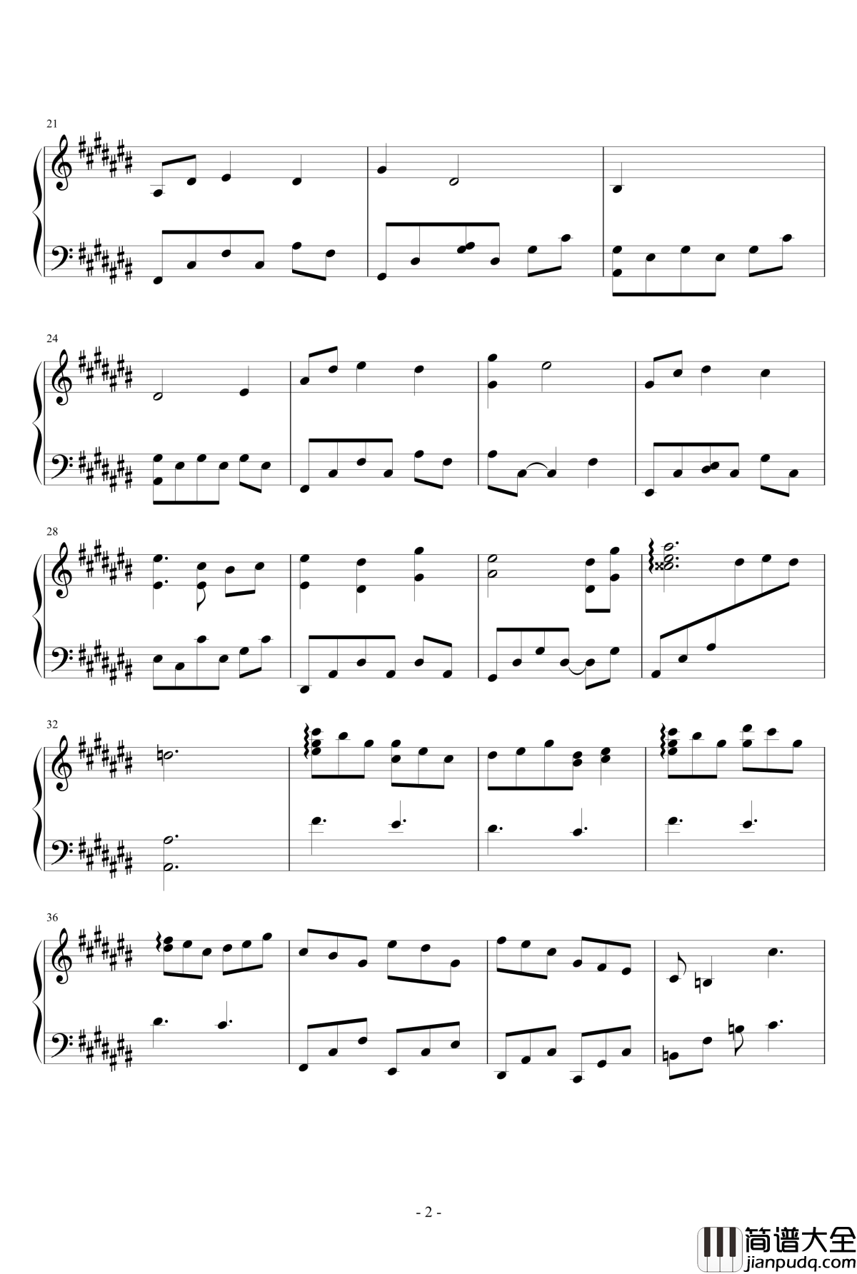 逢瀬钢琴谱_MANYO