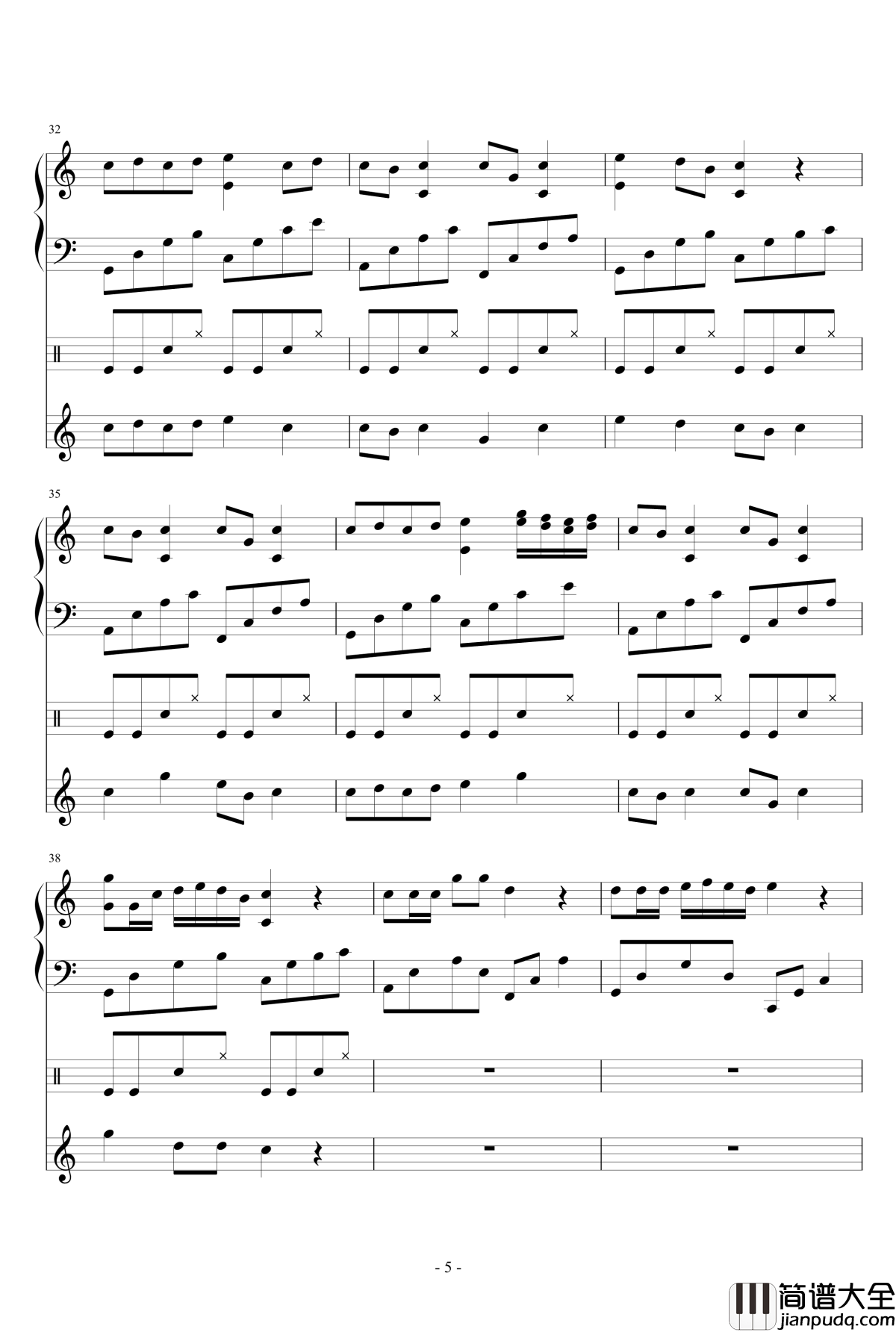 漂流瓶子钢琴谱_smile丶轩