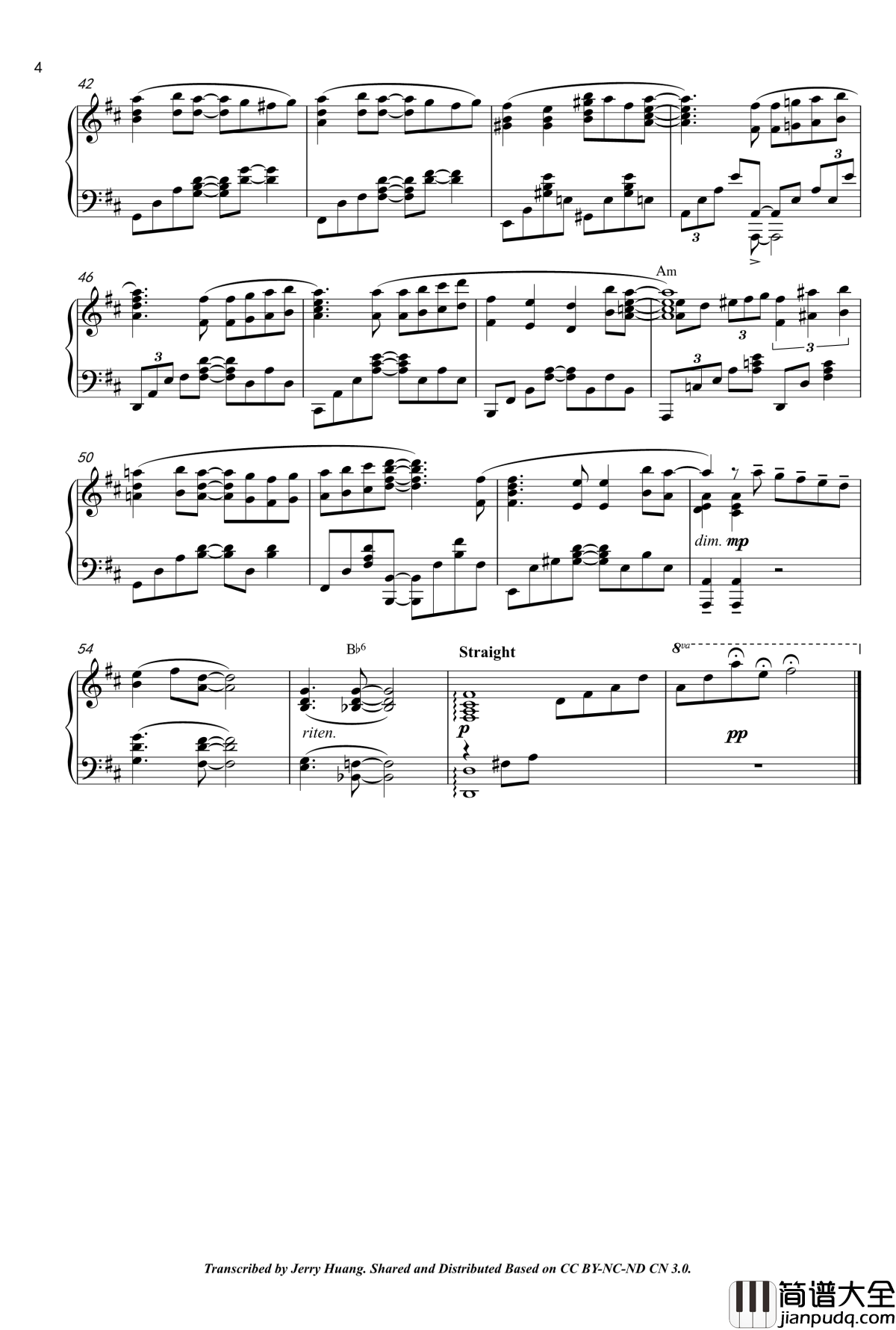 私色ギフト_钢琴谱_第十七话ED/第二十二话插入歌_偶像大师灰姑娘女孩_(TV_SIZE)