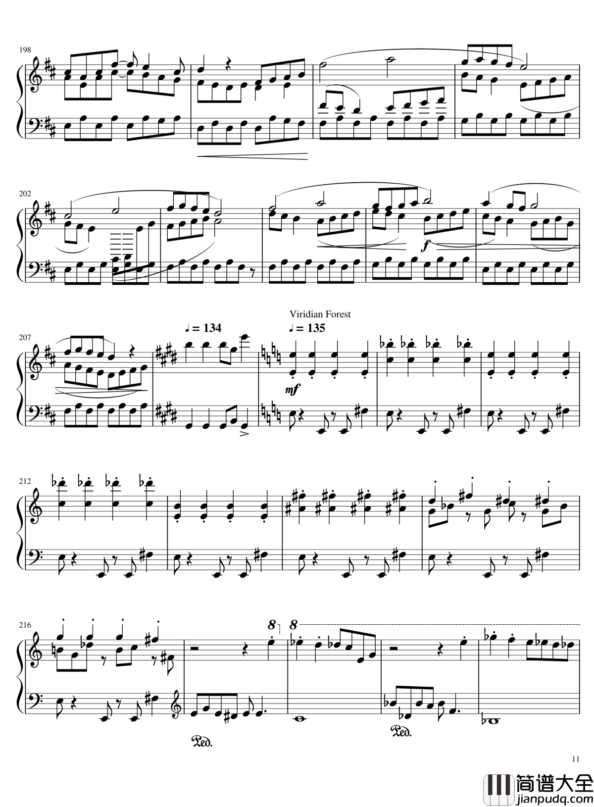 口袋妖怪初代全BGM串烧钢琴谱