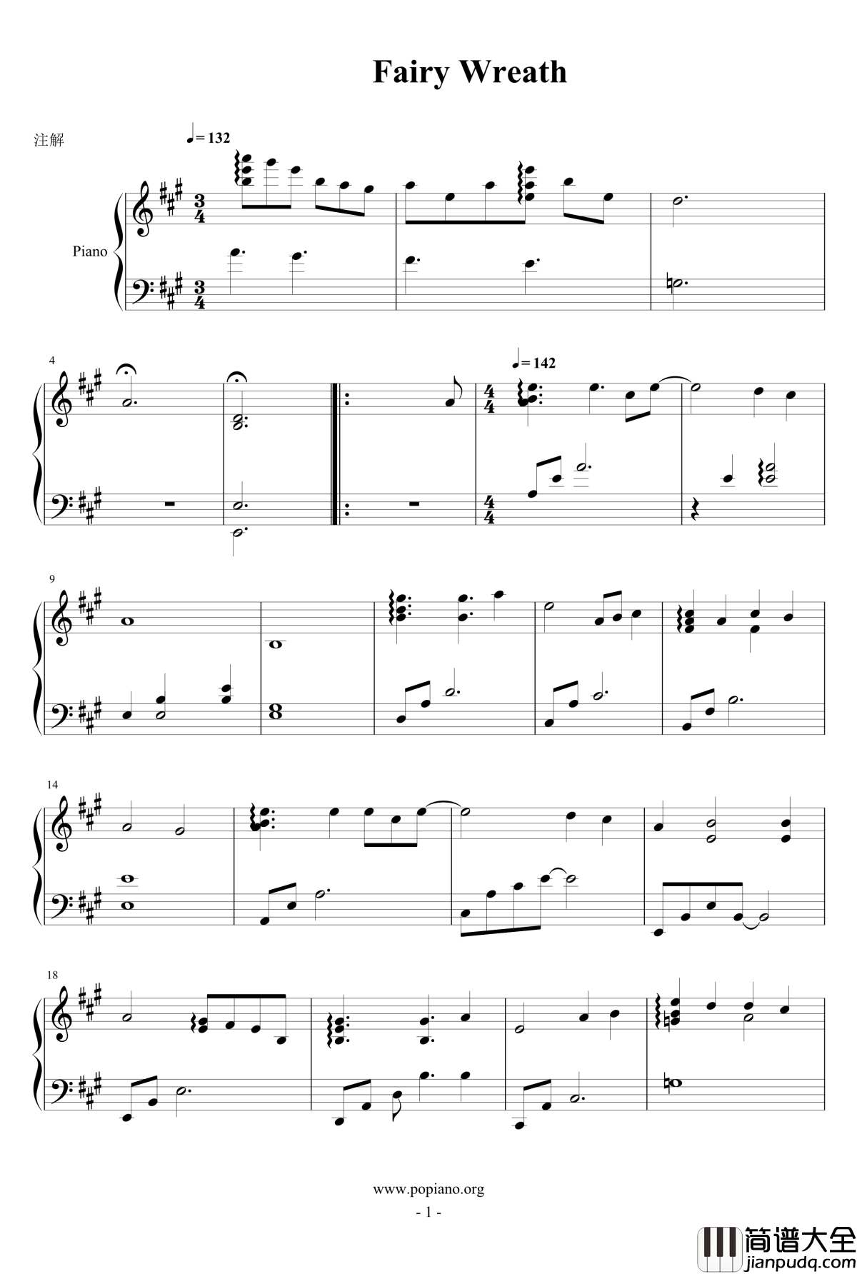 Fairy_Wreath钢琴谱_MANYO