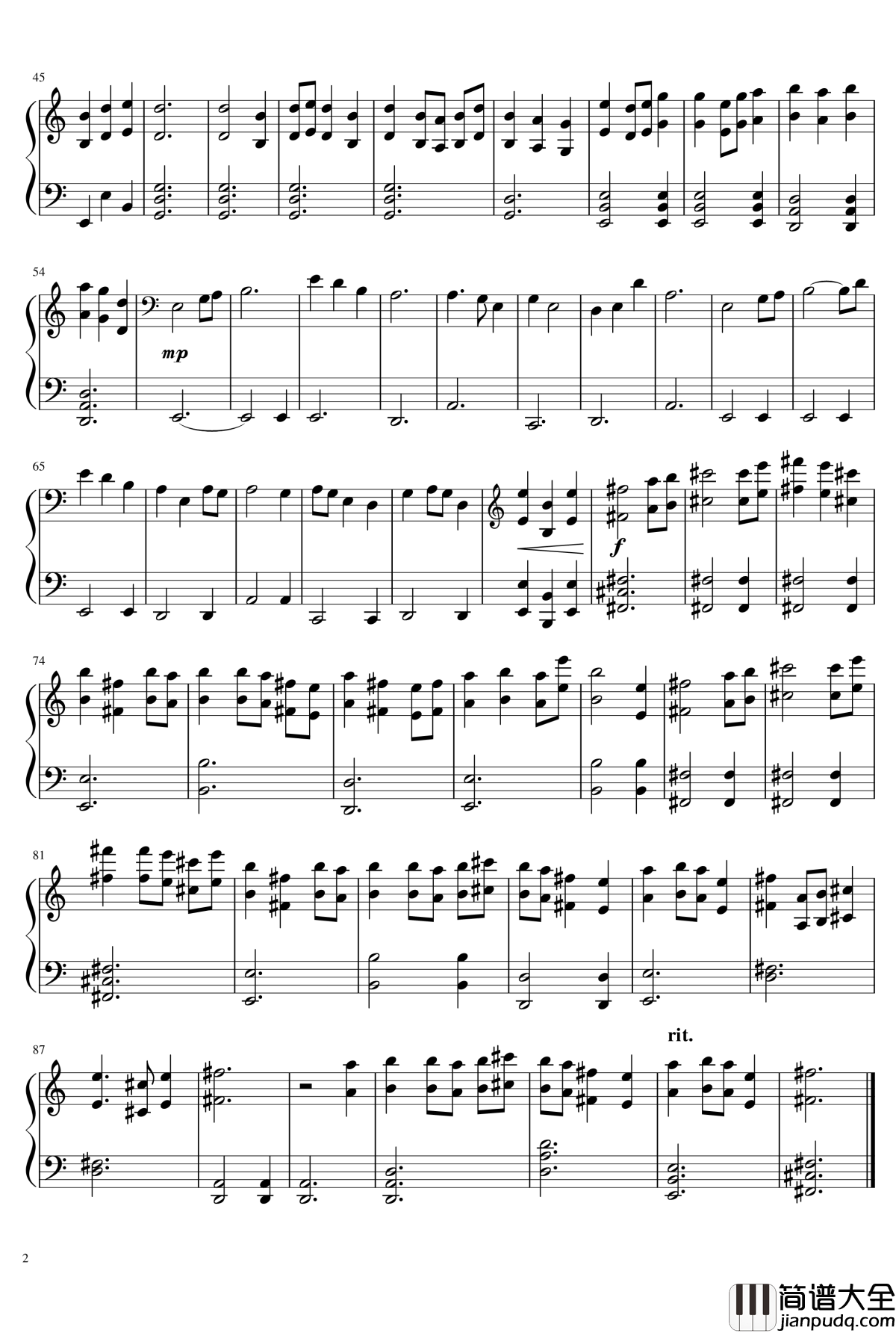 中国园林钢琴谱_跳舞的线