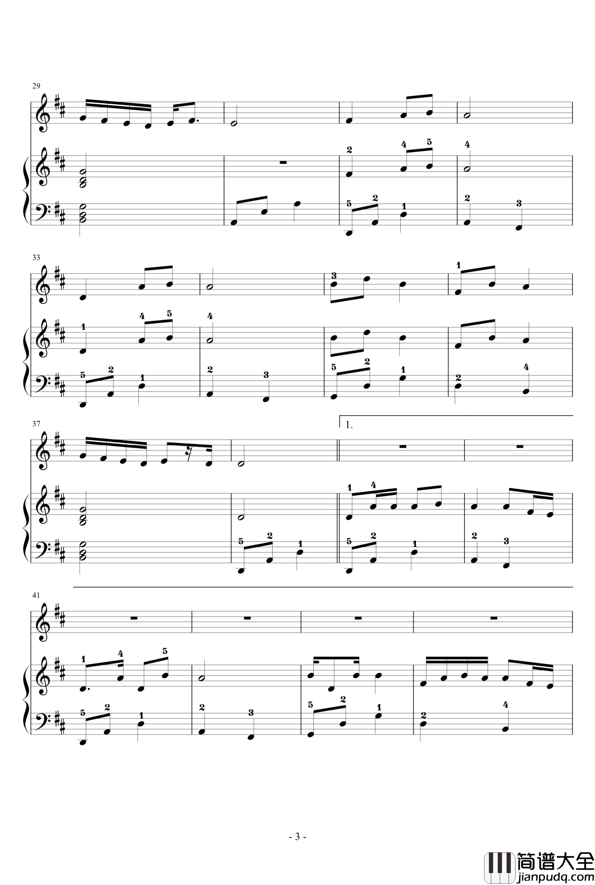 金色童年钢琴谱_杨烁