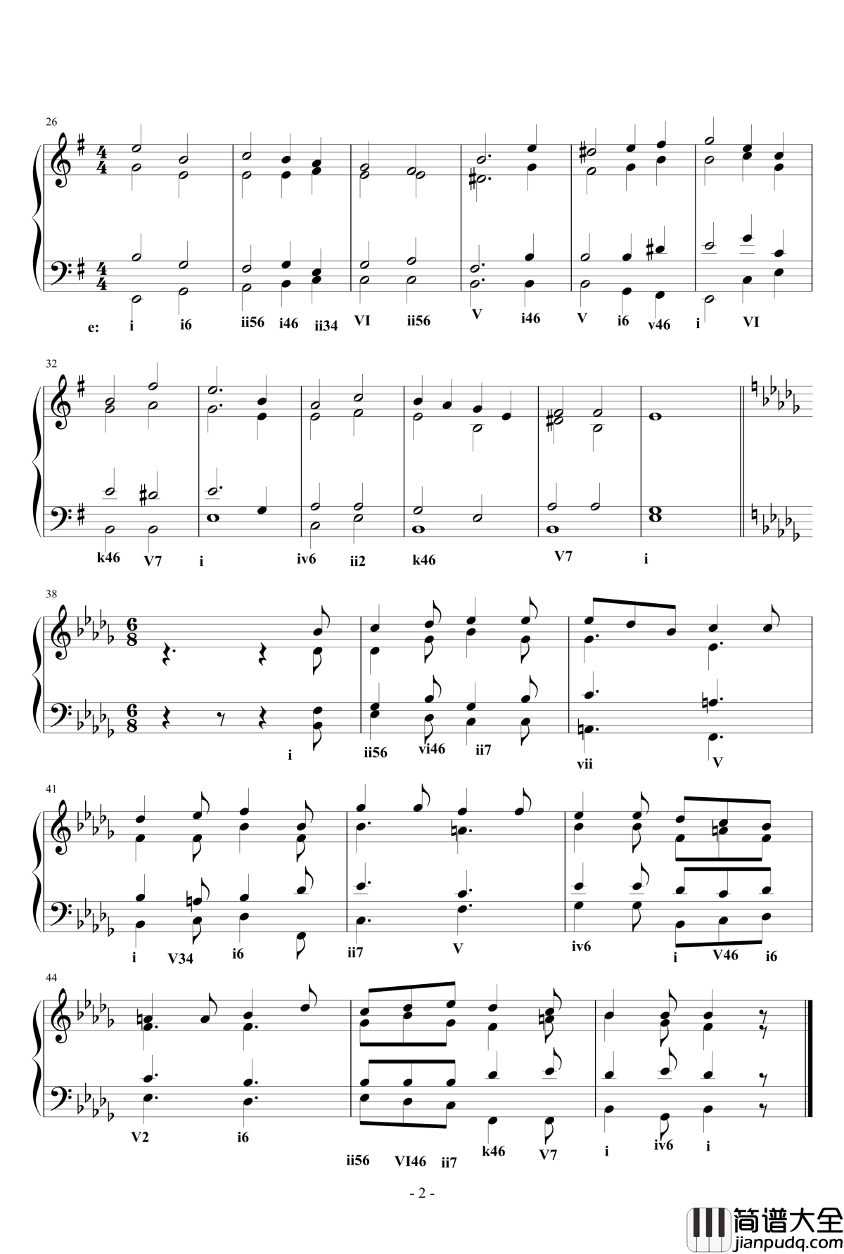 斯波索宾和声题钢琴谱_清代皇帝