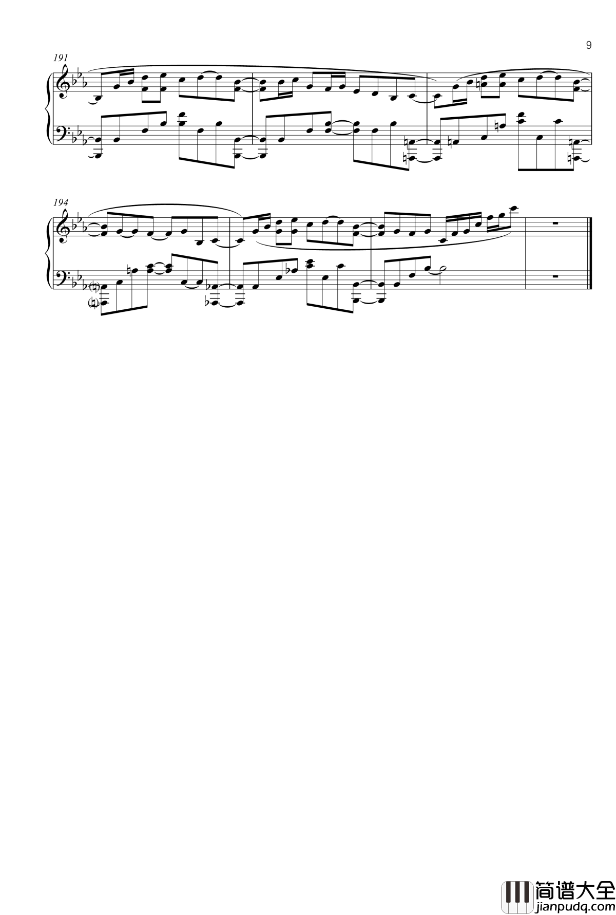 苍蓝钢铁的琶音OP钢琴谱__SAVIOR_OF_SONG_Full_Ver