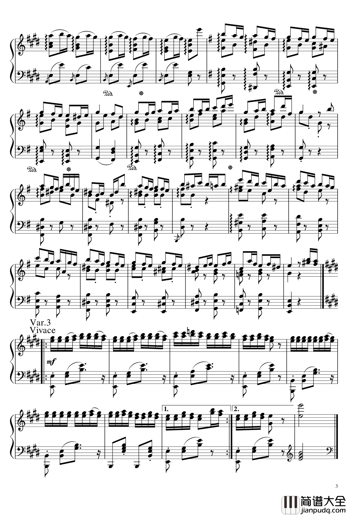 帕格尼尼主题变奏曲钢琴谱_Ice_KUN