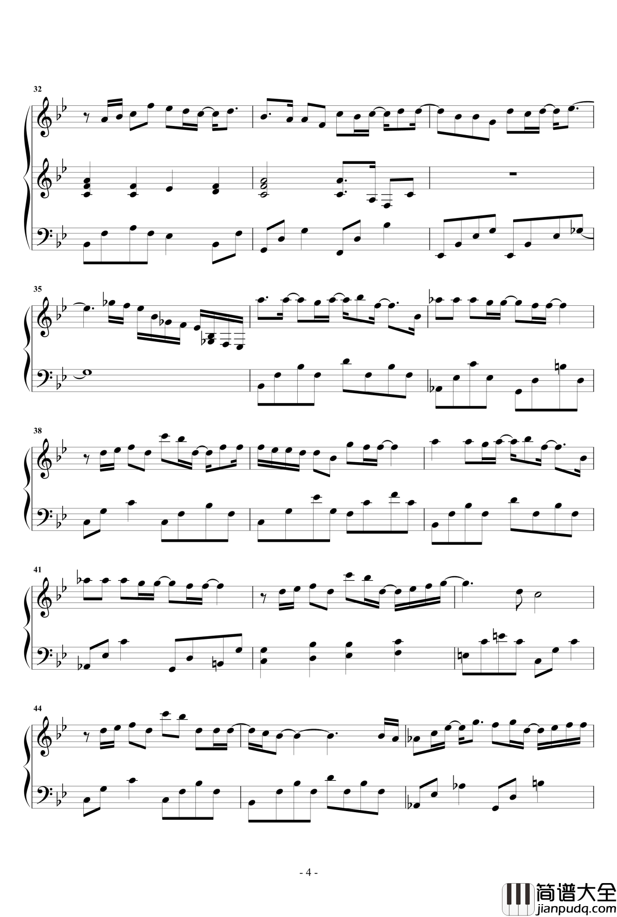 一半一半钢琴谱_弹唱版_张碧晨