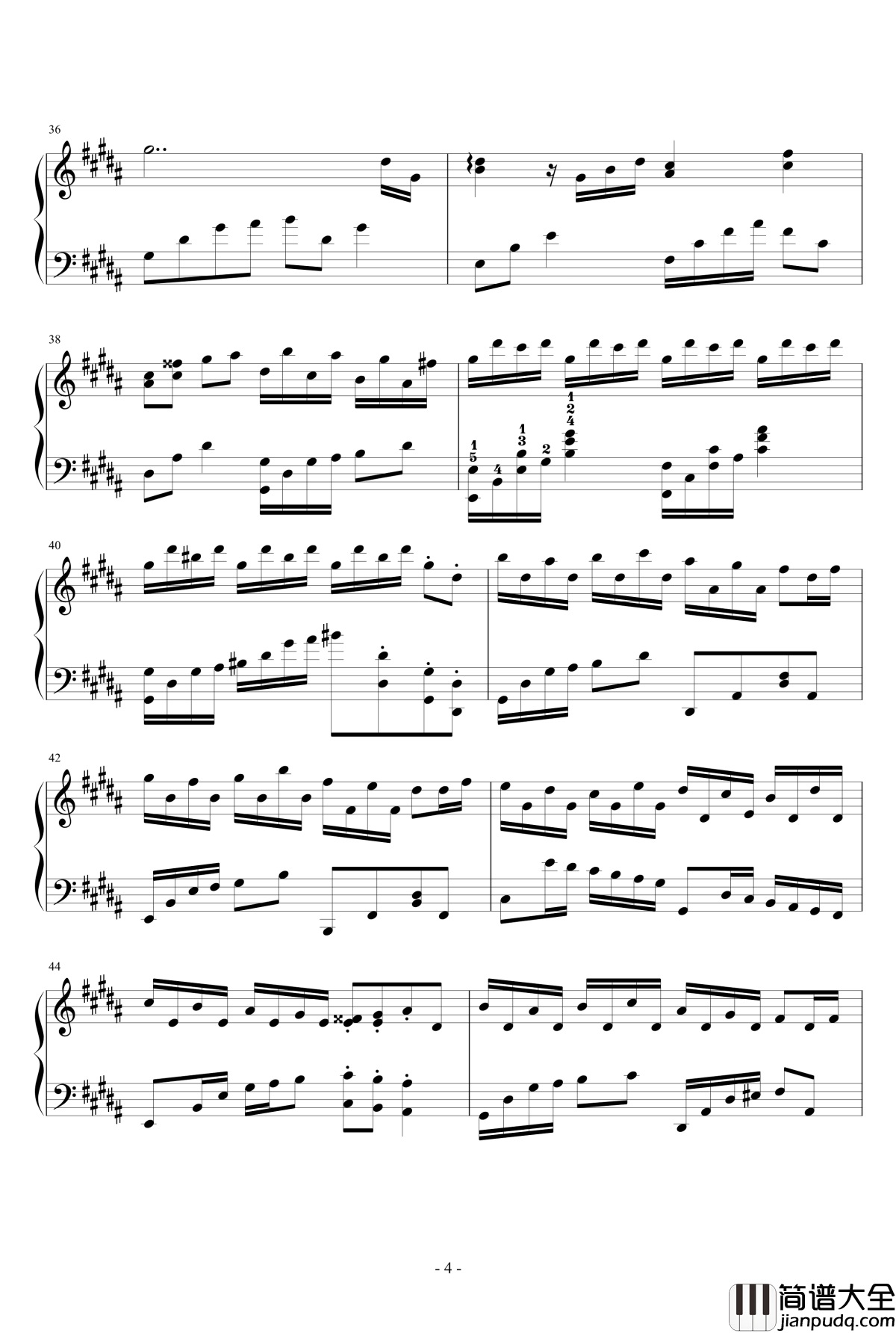 花之舞Flower_Dance钢琴谱_DJ_Okawari_带指法