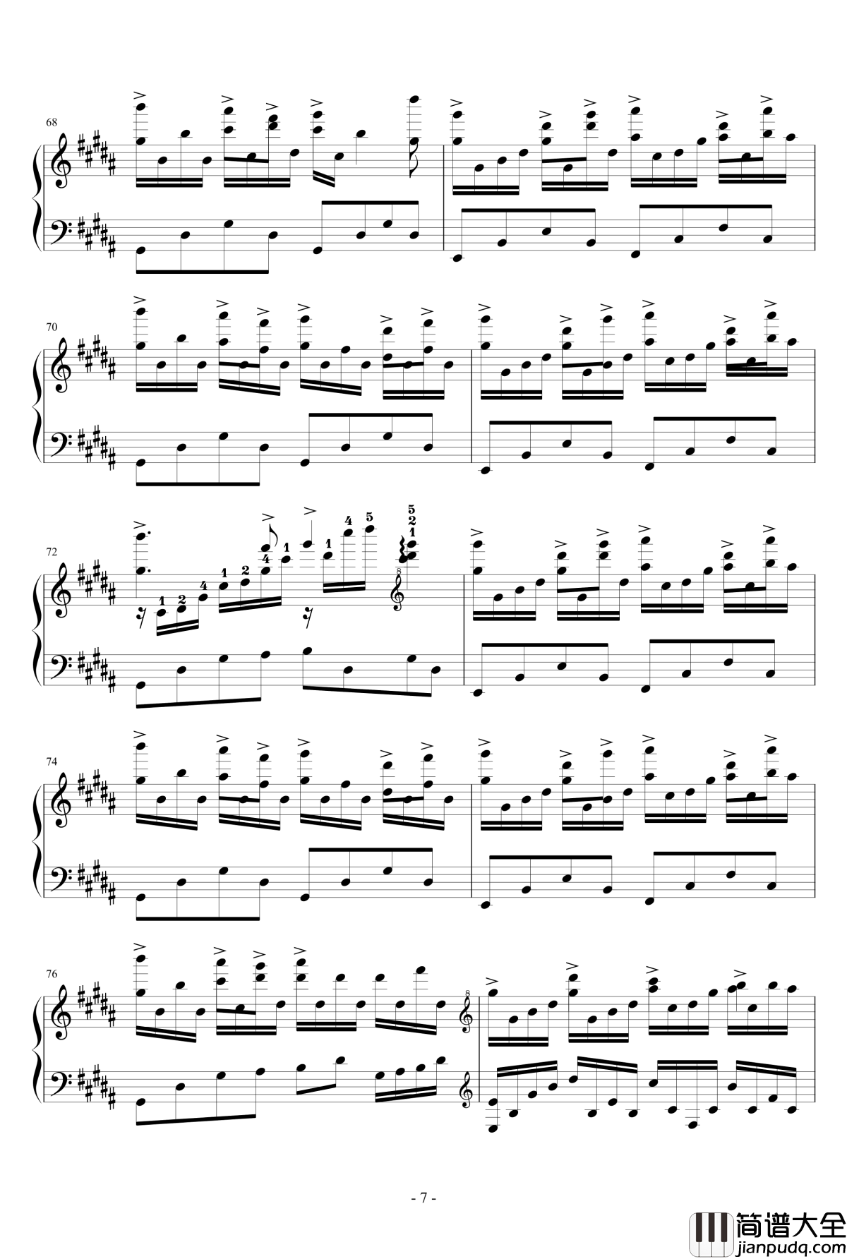 花之舞Flower_Dance钢琴谱_DJ_Okawari_带指法