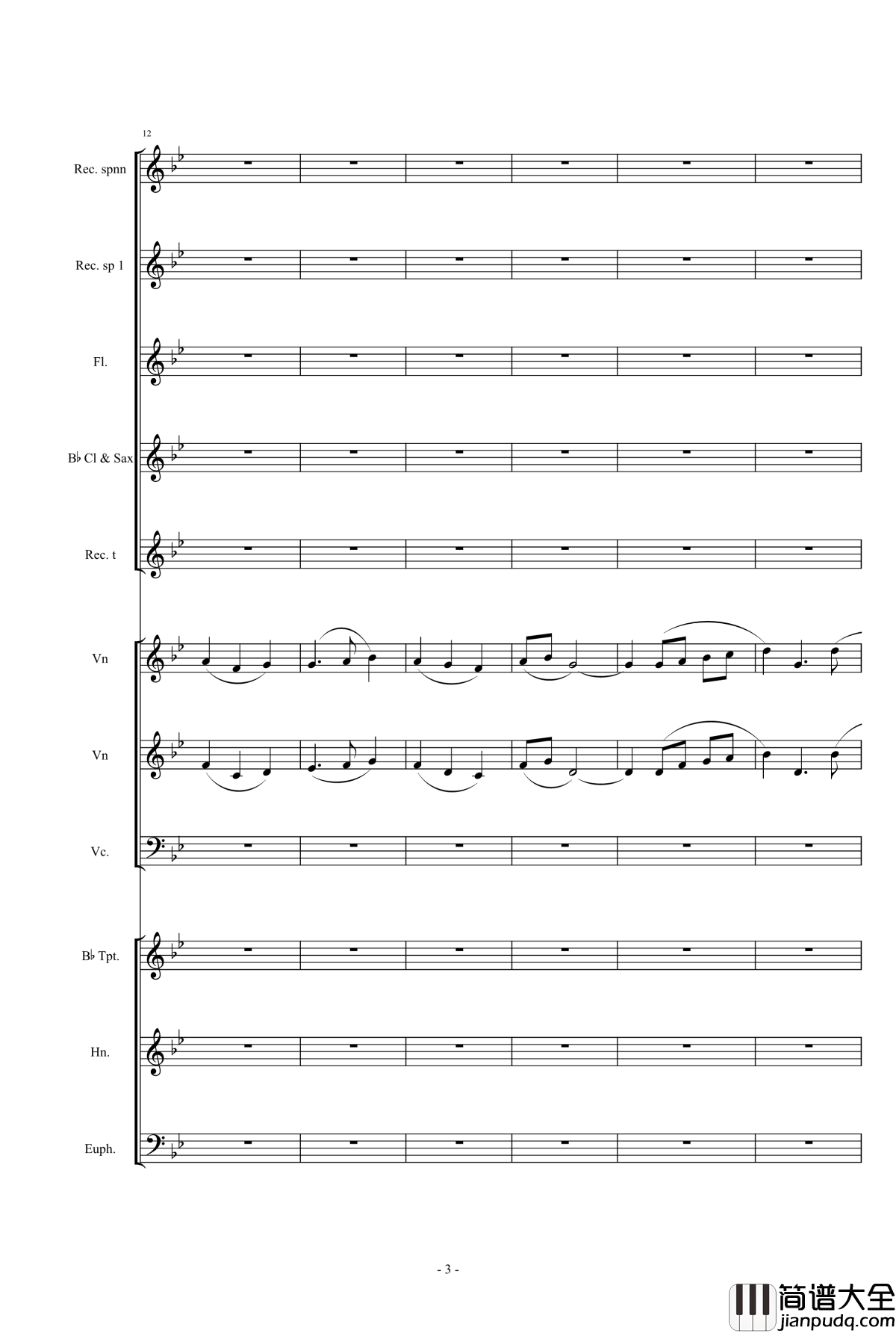 魔法少女小圓钢琴谱_營業的主題_小樂團合奏版