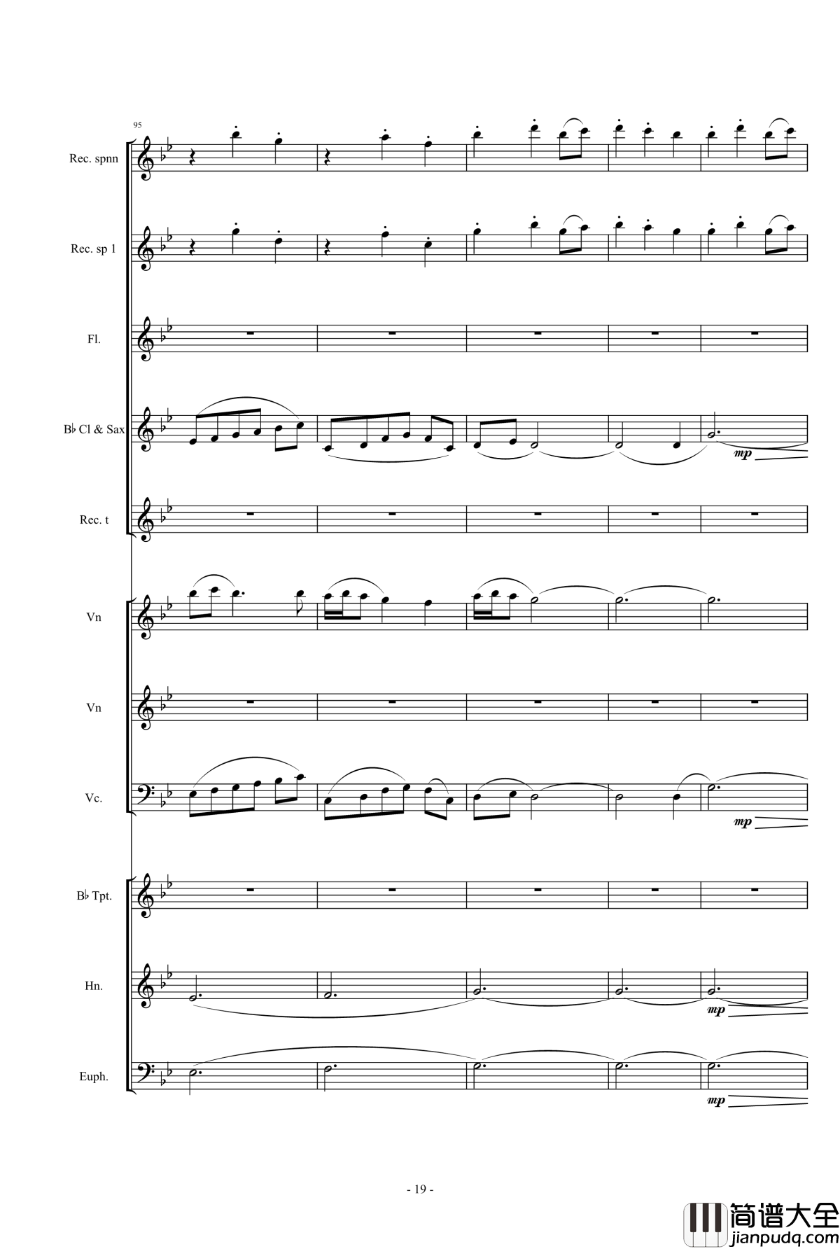 魔法少女小圓钢琴谱_營業的主題_小樂團合奏版