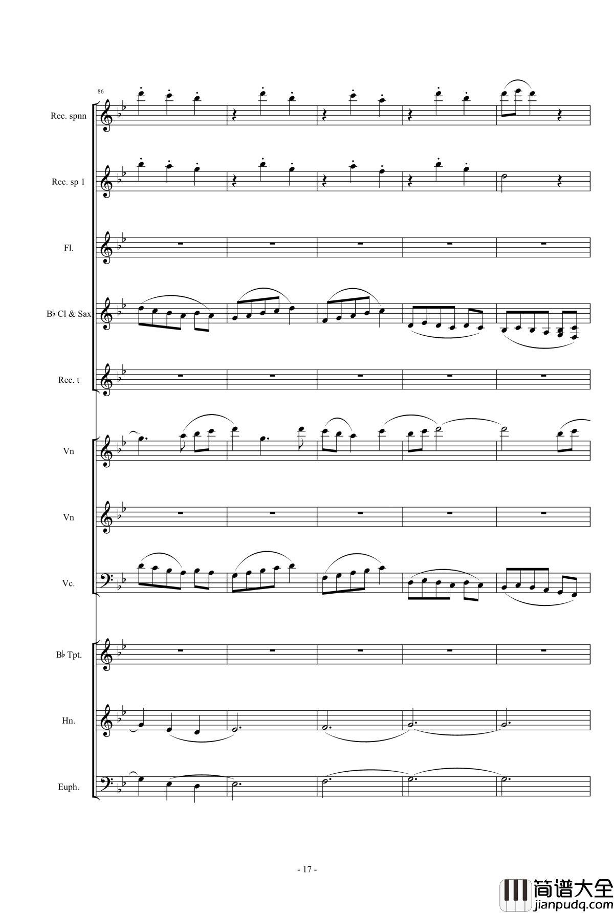 魔法少女小圓钢琴谱_營業的主題_小樂團合奏版