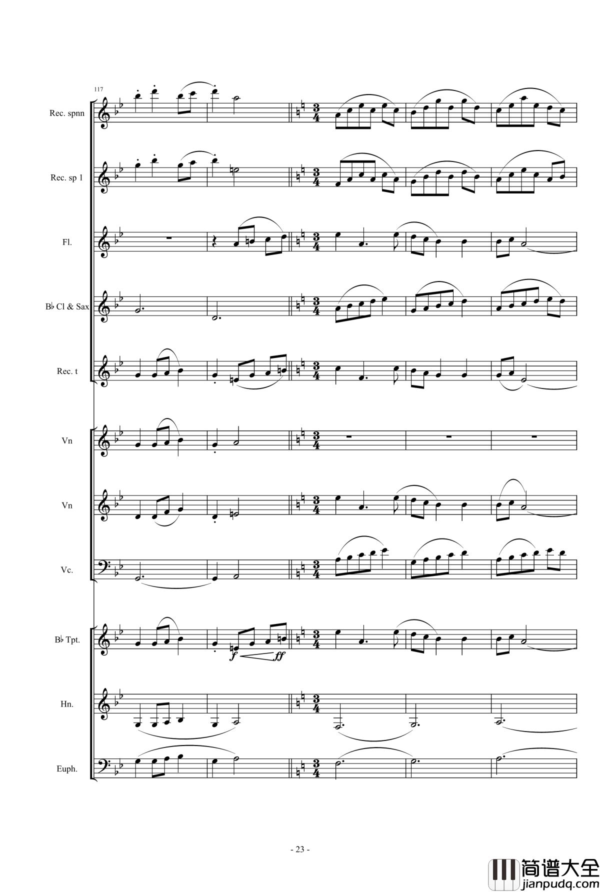 魔法少女小圓钢琴谱_營業的主題_小樂團合奏版